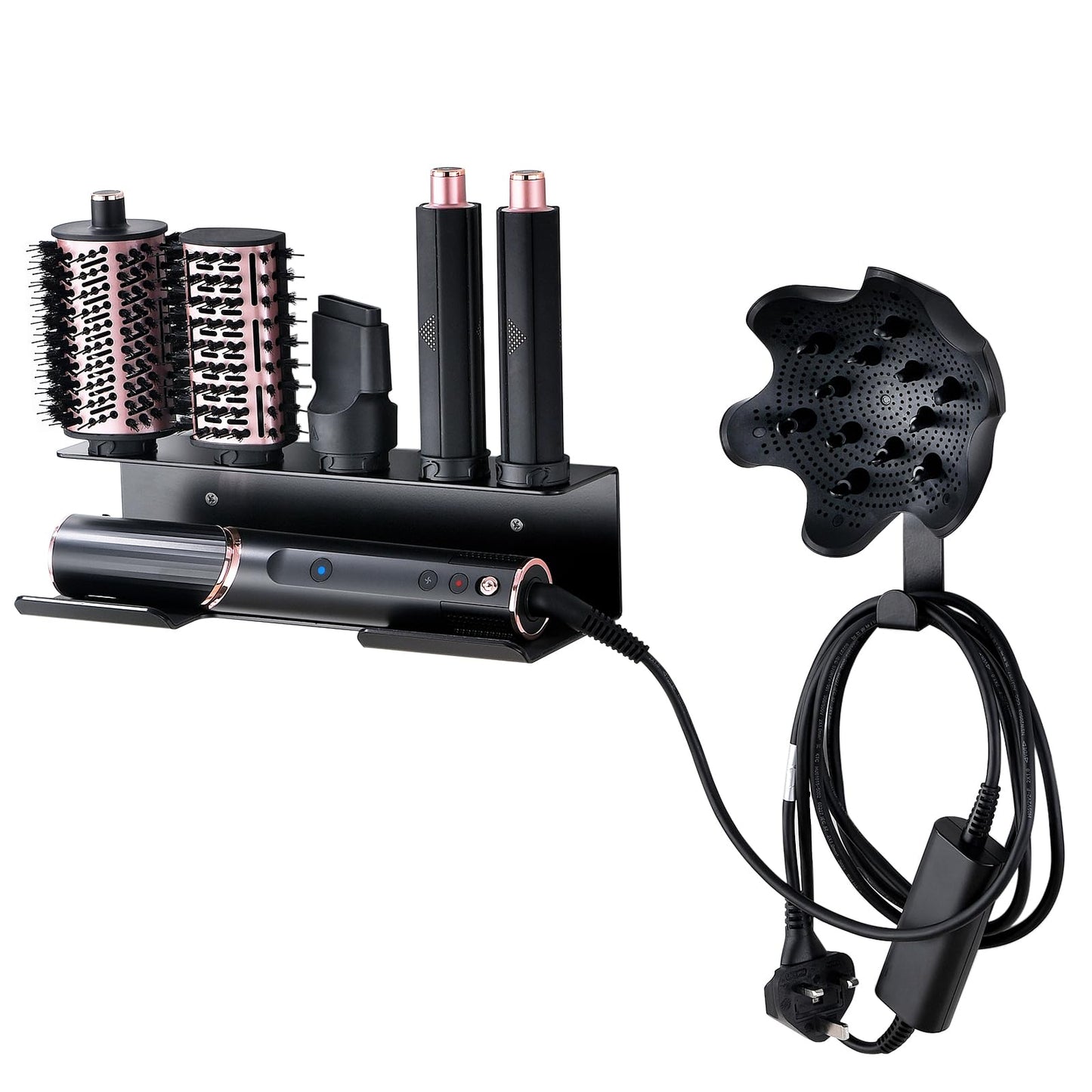 CATOOMUU for Shark Flexstyle Wall Mount Stand Holder, Shark Flex Style Hair Blow Dryer Storage Rack, Accessory Attachments Organizer, with Cord Hanger