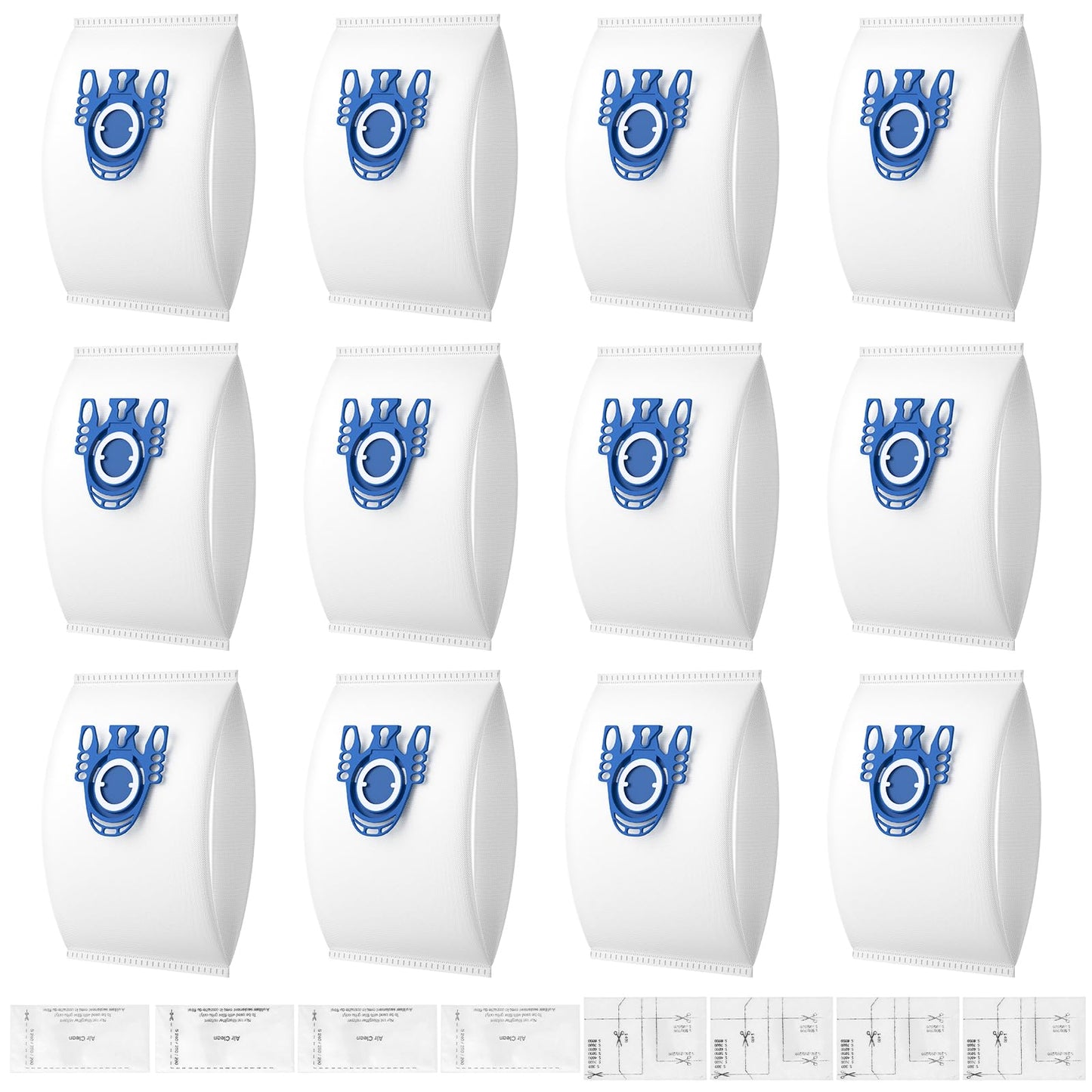12 Pack 3D Airclean GN Vacuum Bags Compatible with Miele Classic C1, Complete C1, Complete C2, Complete C3, S227, S240, S270, S400, S2, S5, S8 Series