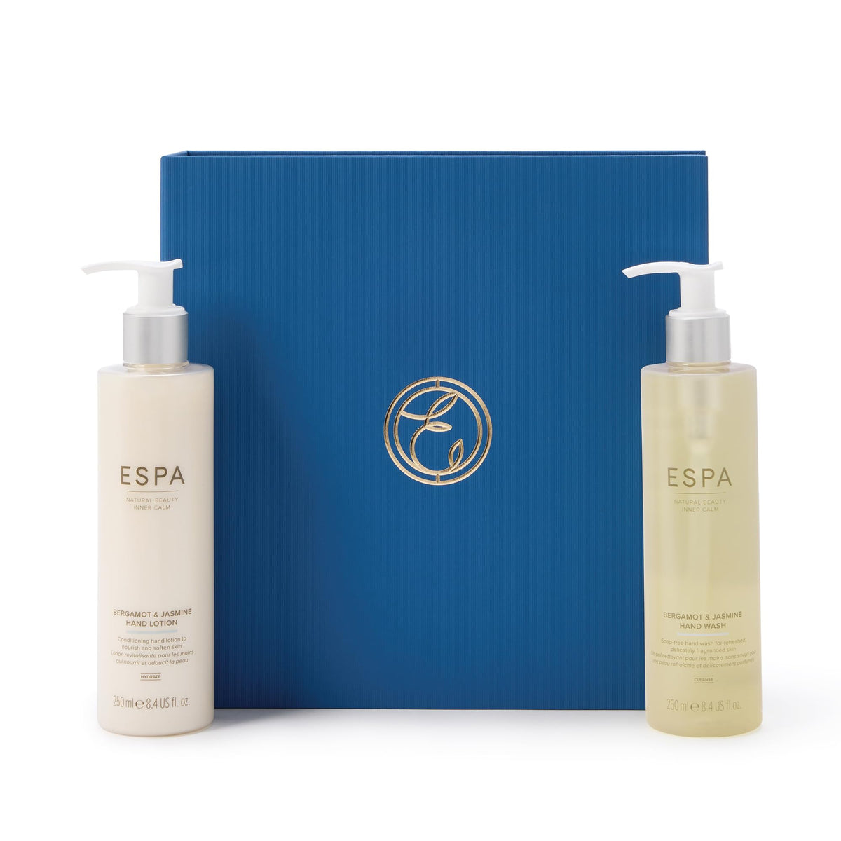 ESPA Hand Care Duo | Bergamot & Jasmine Hand Wash & Lotion Gift Set | Spa Natural Aromatherapy Duo with Essential Oils | Moisturises and Nourishes for