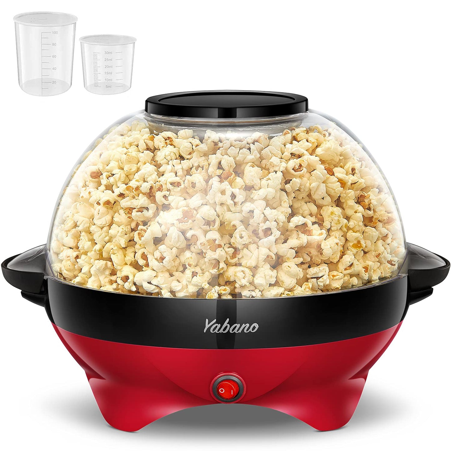 Yabano Popcorn Maker Machine, 5L Popcorn Popper, Nonstick Plate, Electric Stirring with Quick-Heat Technology, Cool Touch Handles, Healthy Less Fat,