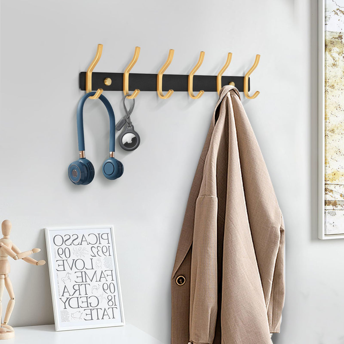 MEIJO Coat Hooks Wall Mounted, Coat Rack Wall Mounted Stainless Steel Heavy Duty Wall Hook, Coat Hooks for Door, Bedroom, Bathroom