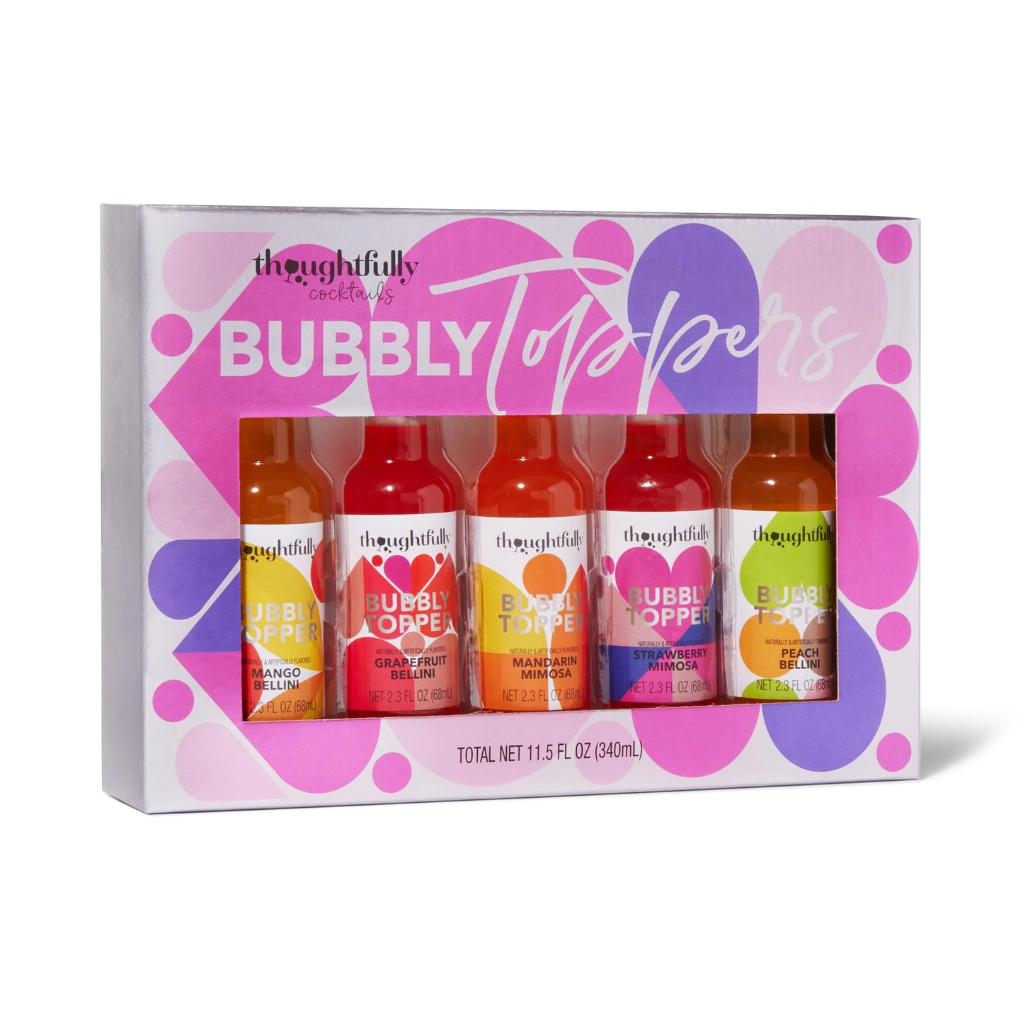Thoughtfully Cocktails, Bubblies' Fancy Prosecco Cocktail Toppers, Refreshing Fruit-Flavoured Drink Mixes: Including Mango, Cranberry, Peach,