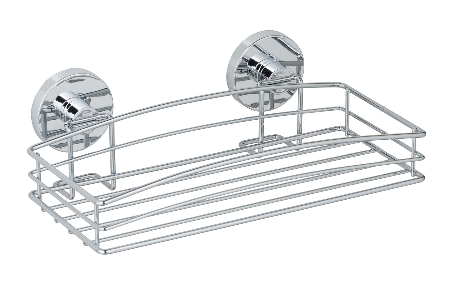 WENKO 20883100 Vacuum-Loc? wall shelf - fixing without drilling, Steel, 26 x 6.5 x 14 cm, Chrome