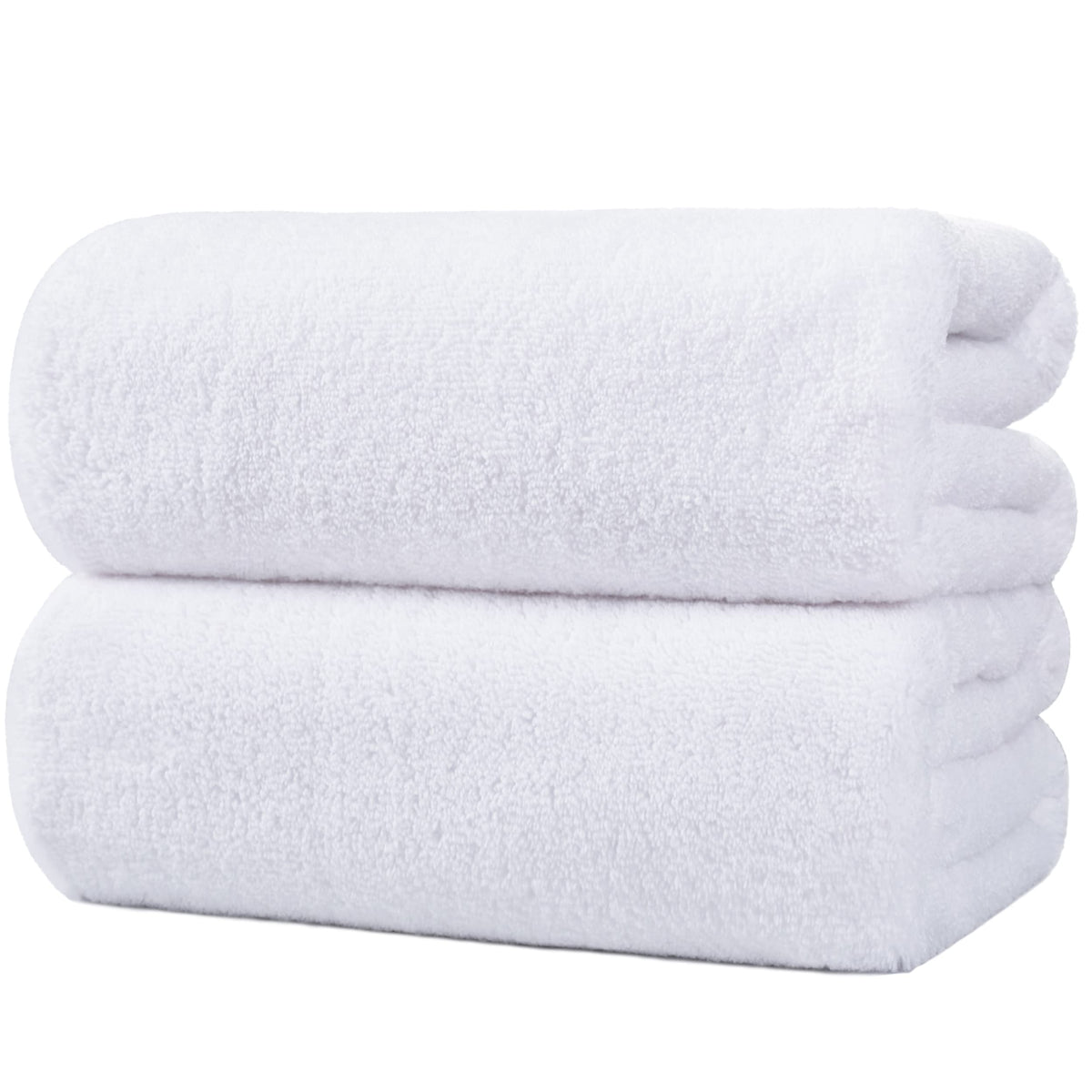 POLYTE Premium Quick Dry Lint Free Microfibre Bath Sheet, Pack of 2 (White, 89x178 cm)