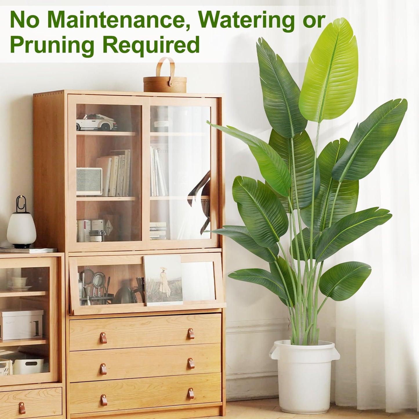 Keeplush Artificial Bird of Paradise Plant Outdoor 180cm Fake Tropical Banana Tree with 13 Leaves-Perfect Faux Plants for Indoor, Floor Plant in Pot