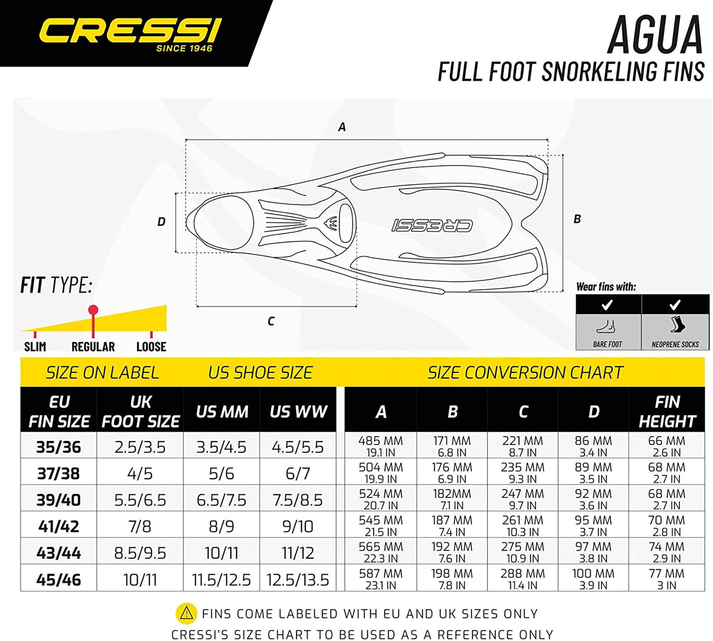 Cressi Unisex's Agua Fins for Diving and Snorkeling, Pink, 39/40 (5/6)