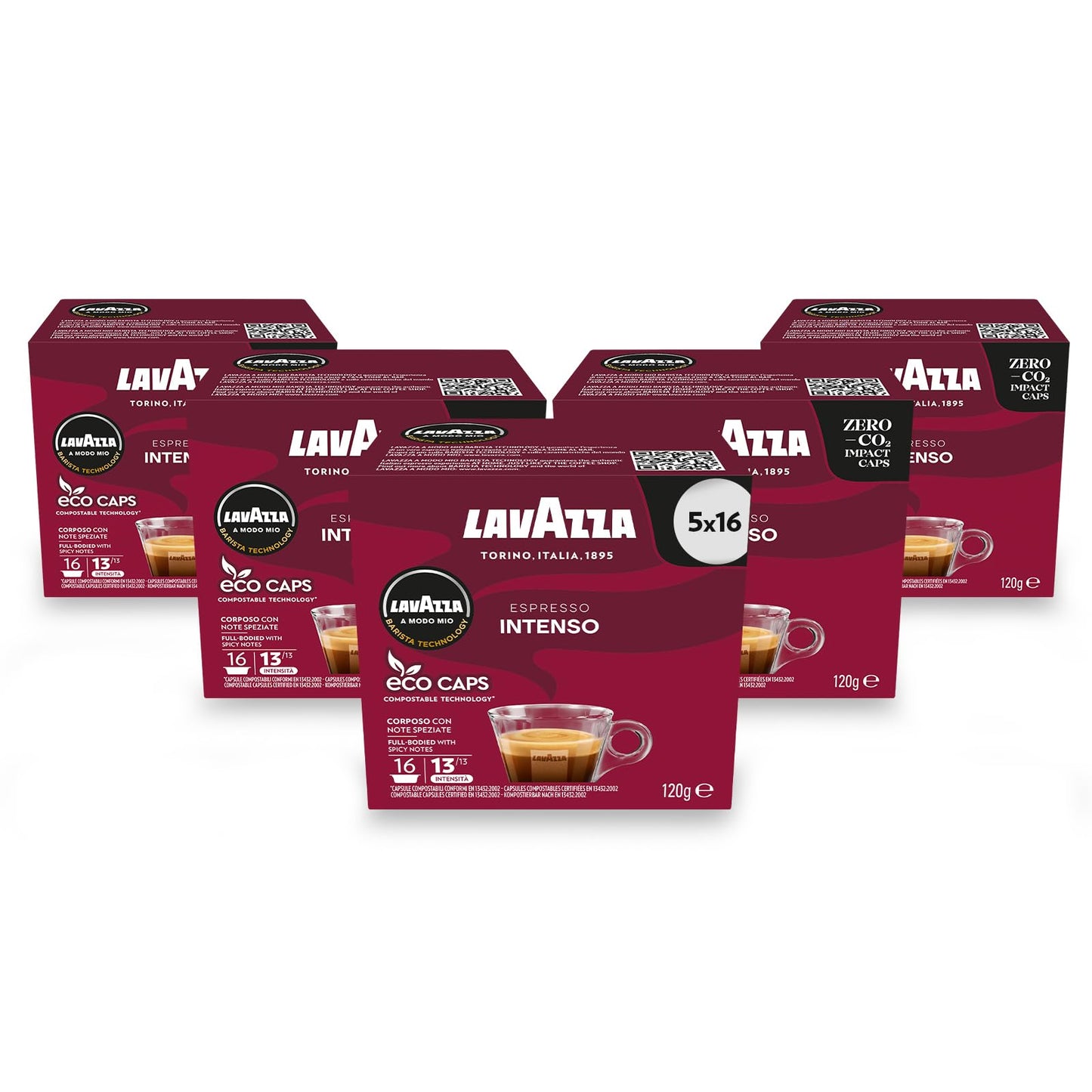 Lavazza A Modo Mio Intenso Coffee Capsules (5 Packs of 16)