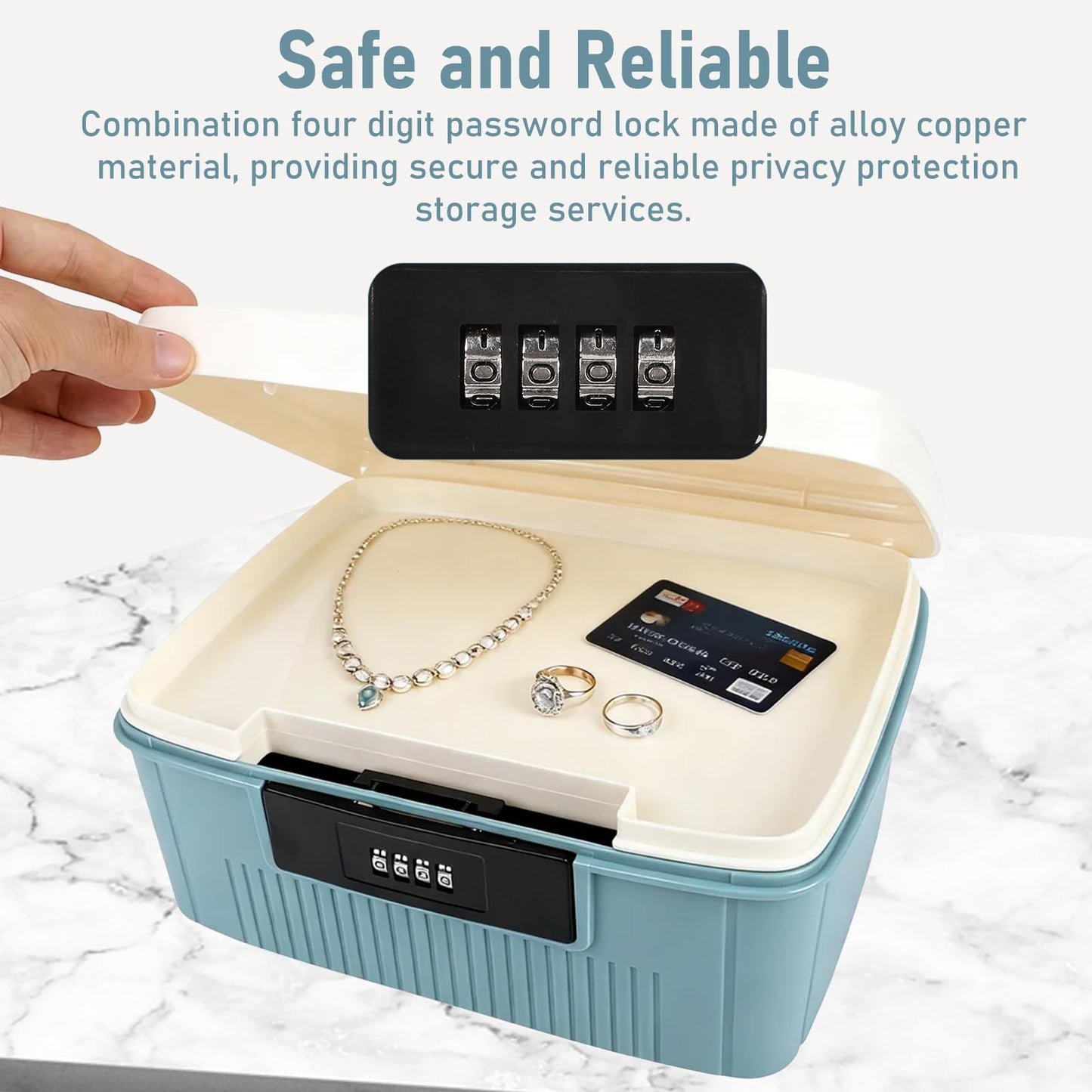 Clyfanesy Lockable Medicine Box with Combination Code,2 Layer Medicine Case