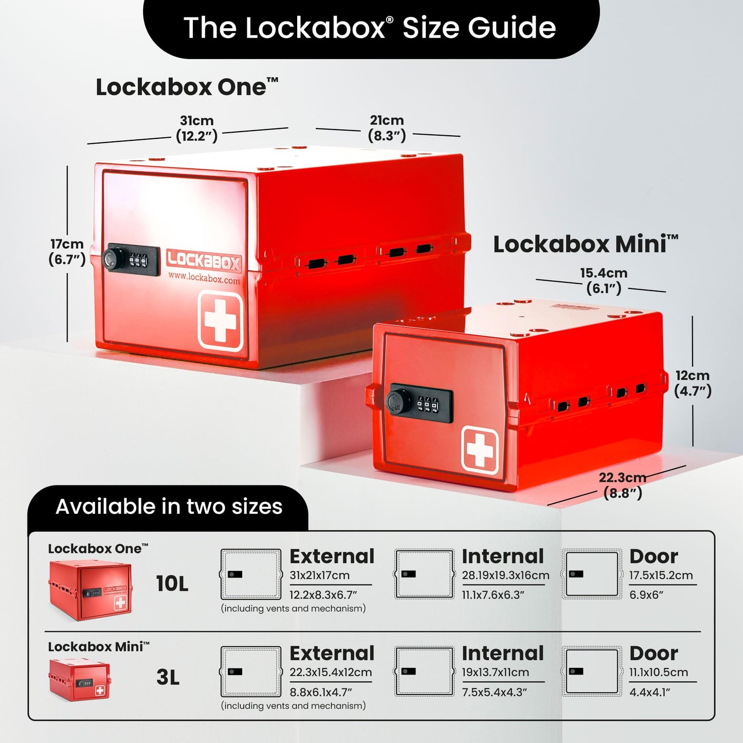 Lockabox One™ | Premium Lockable Medicine Box (10L) | Lightweight & Hygienic Medicine Lock Box | Made In Britain | External Size 31 x 21 x 17 cm
