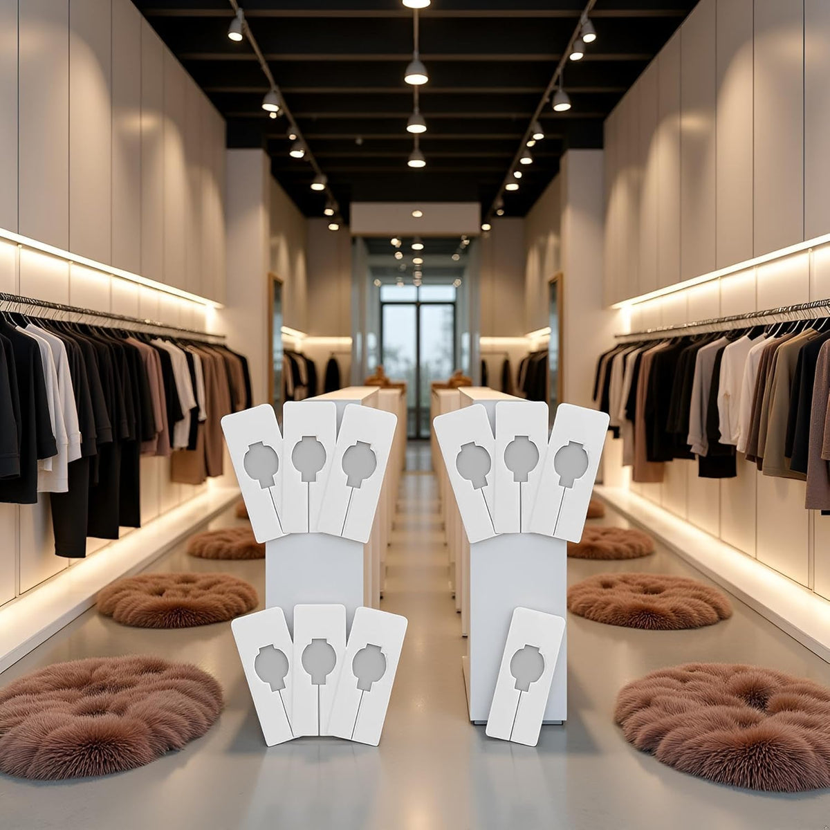Wwyan 10Pcs White Clothing Rack Size Dividers Closet Dividers Rectangular Clothing Hangers Dividers with Clothing and Closet Storage,for Hanging