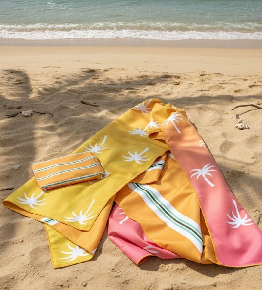 RB INTERNATIONAL Beach Towel with Bag XL 180x90cm 100% Recycled Microfibre Towels for Adults, Quick Dry, Sand Free, Lightweight
