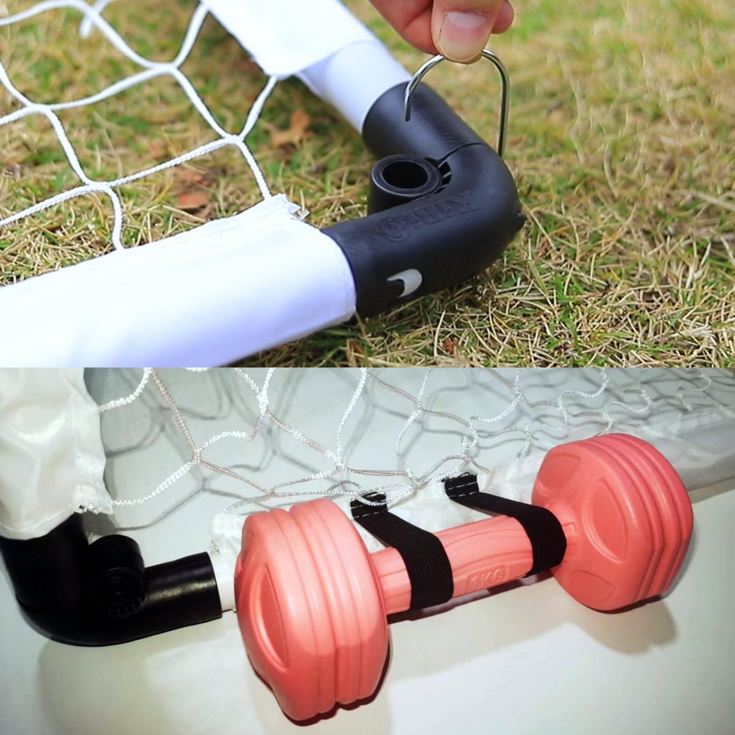 LZHDZQD Football Goal, Goal Posts For Kids, Foldable Football Goals and Kids Football Set, 115 x 80 cm White Kids Football Goals for the