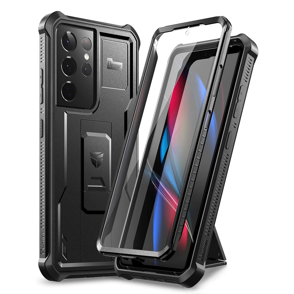 Dexnor Case for Samsung Galaxy S21 Ultra 5G 6.8 Inch with Built-in Screen Protector Military Grade Armour Heavy Duty 360 Full Body Shockproof Bumper