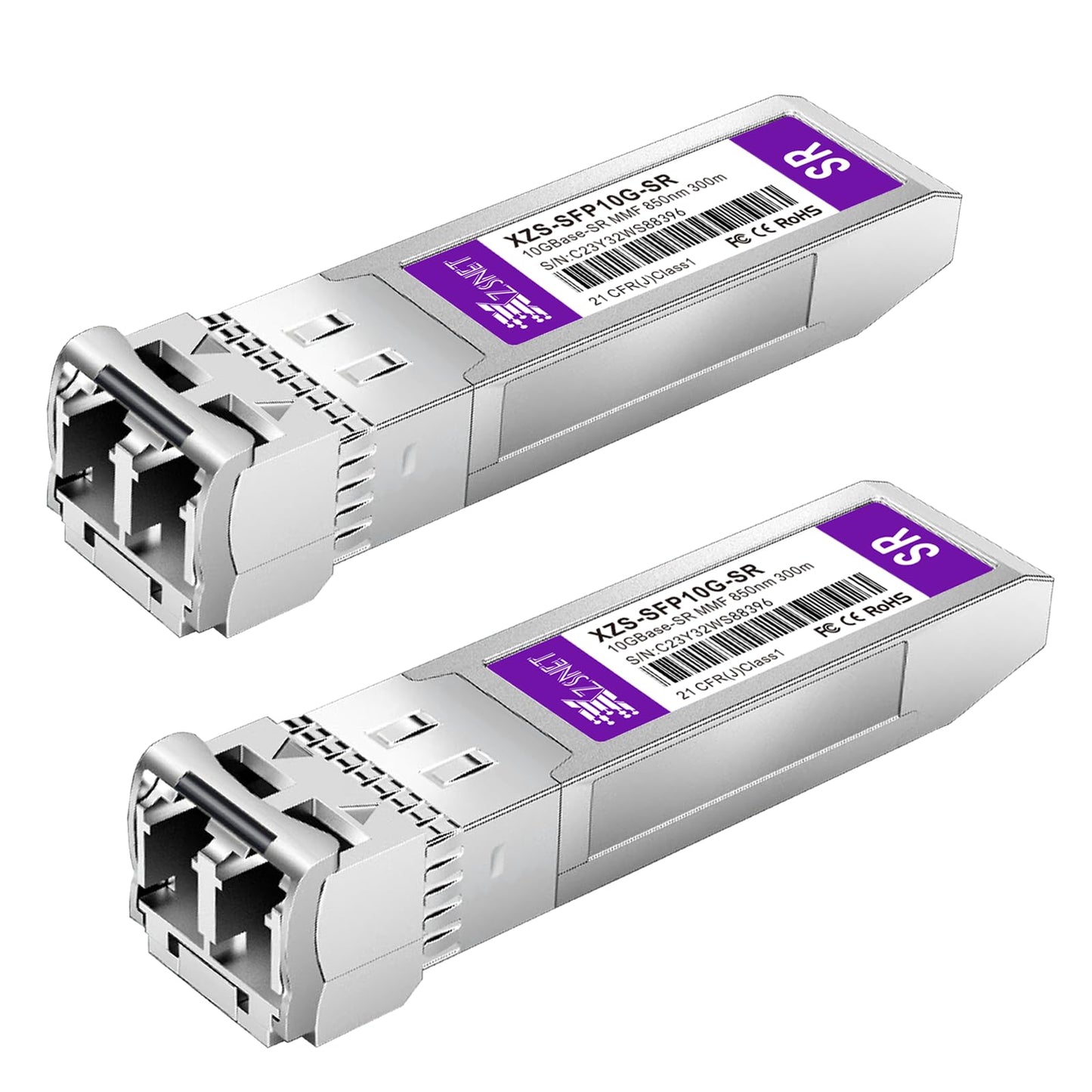 XZSNET 10GBASE-SR SFP+ Transceiver, 10G SFP+ to LC Multimode Fiber Module Compatible with Cisco SFP-10G-SR, Ubiquiti UniFi UF-MM-10G, Mikrotik