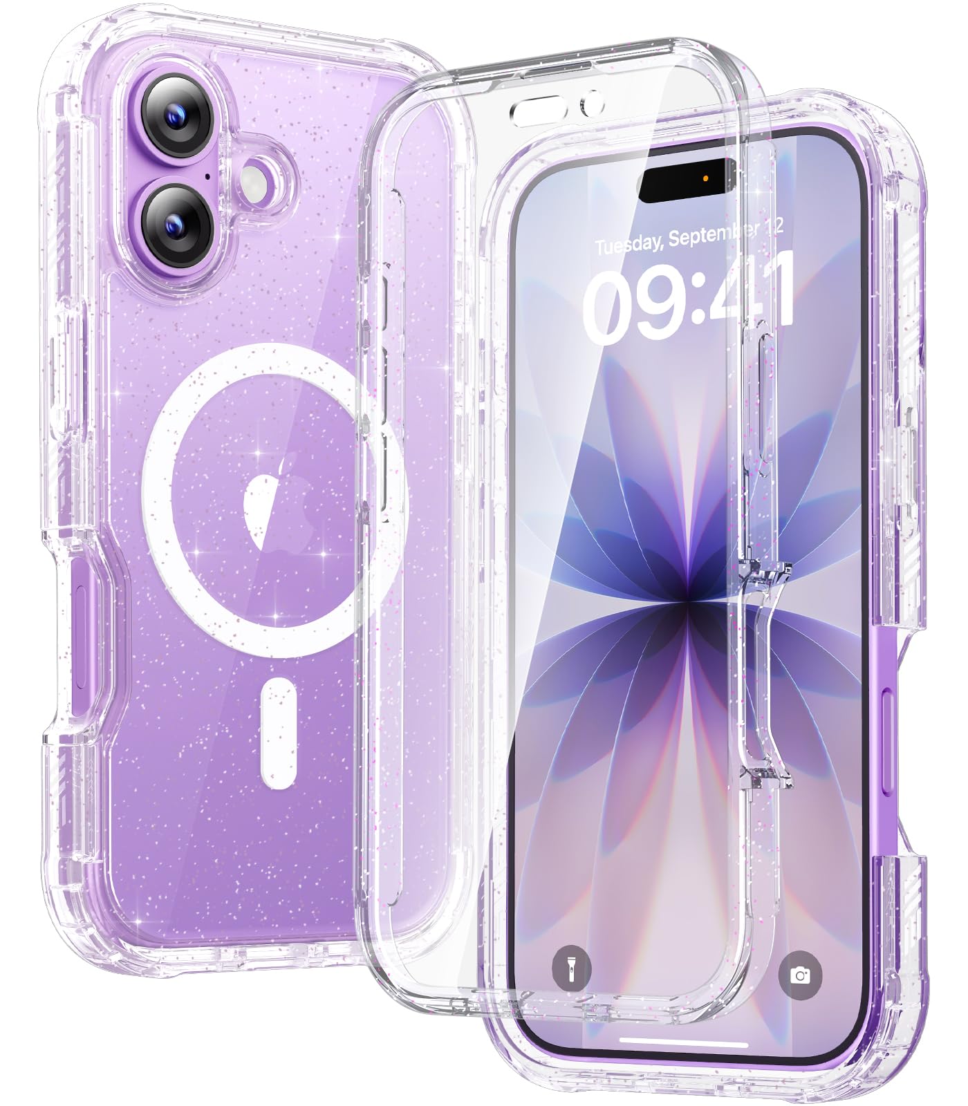 Diaclara Magnetic for iPhone 17 Case 6.3-Inch, Fit for MagSafe, Full Body Bumper Case with Built-in Touch Sensitive Anti-Scratch Screen Protector,