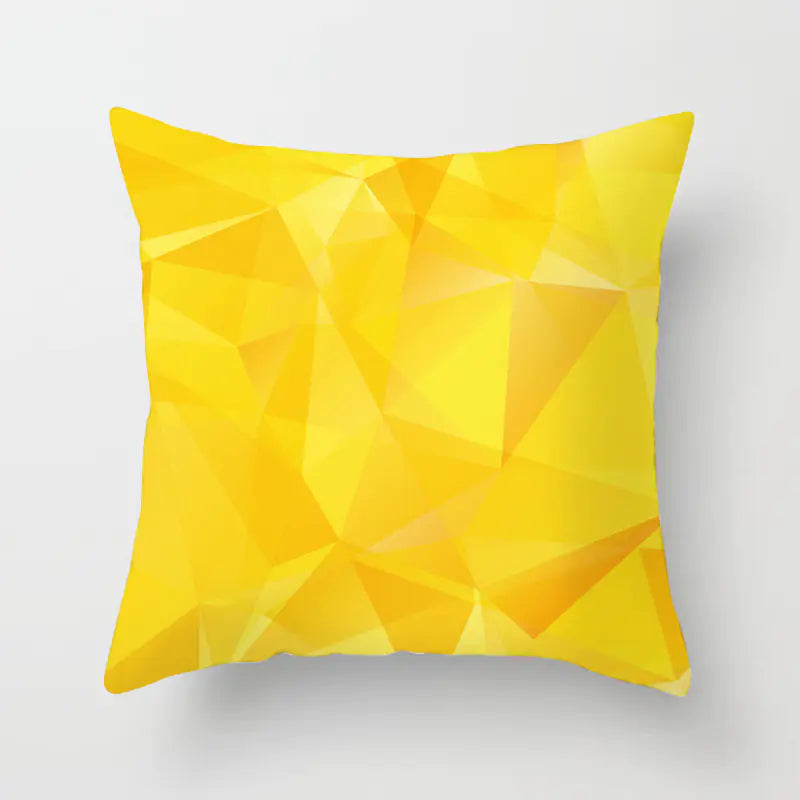 Yellow & Black Geometric Cushion Cover – Modern Abstract