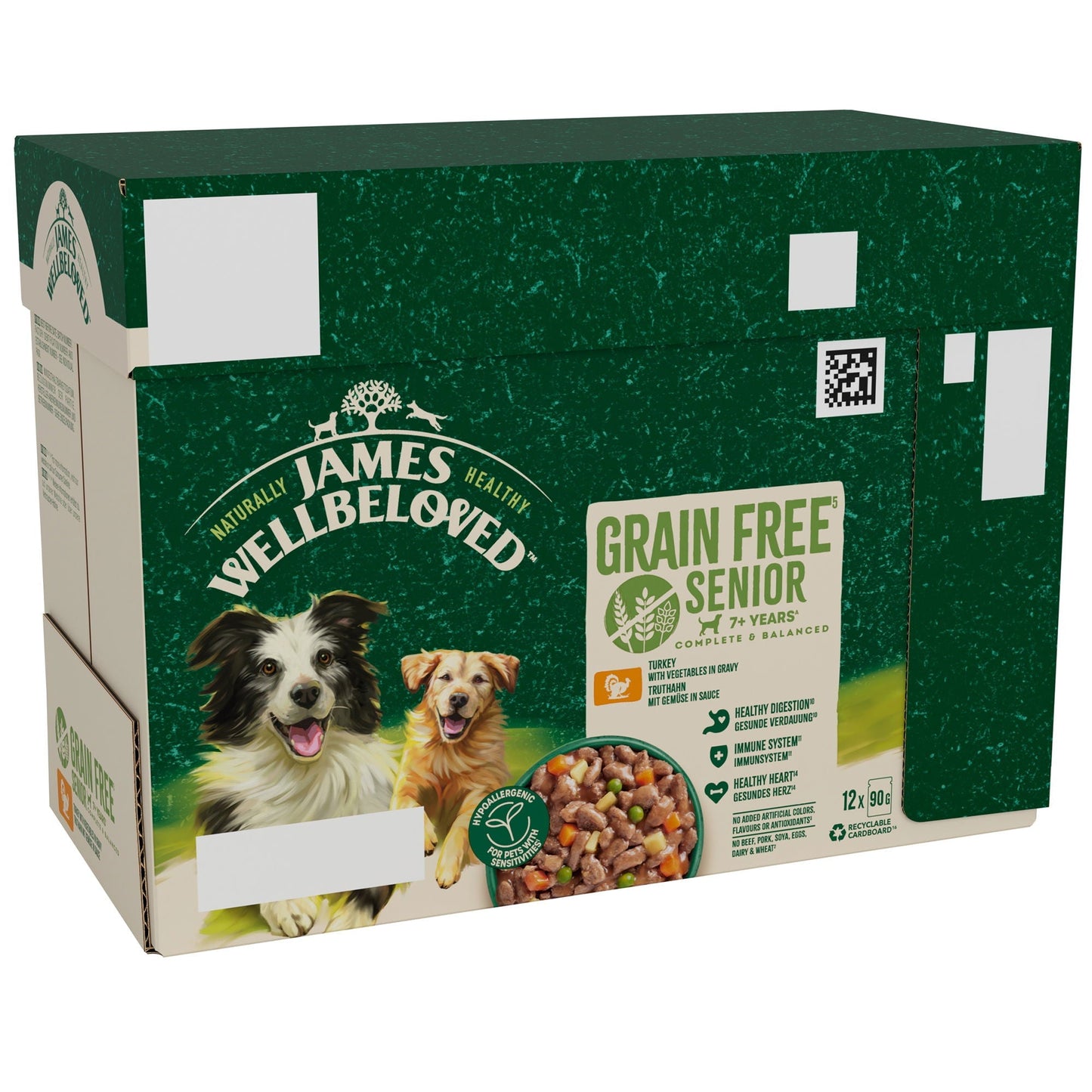 James Wellbeloved Senior Grain Free Turkey in Gravy Wet Dog Food Pouches 12 x 90g
