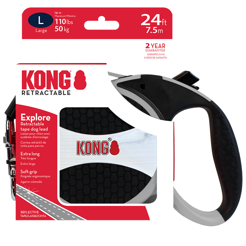 KONG Explore Retractable Grey Large Up To 50kg 7.5m