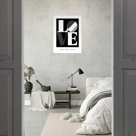 Minimalist Bold Black and White LOVE Poster