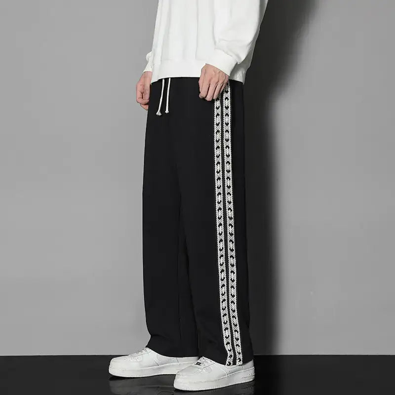 Straight-Leg Drawstring Casual Pants – Unisex