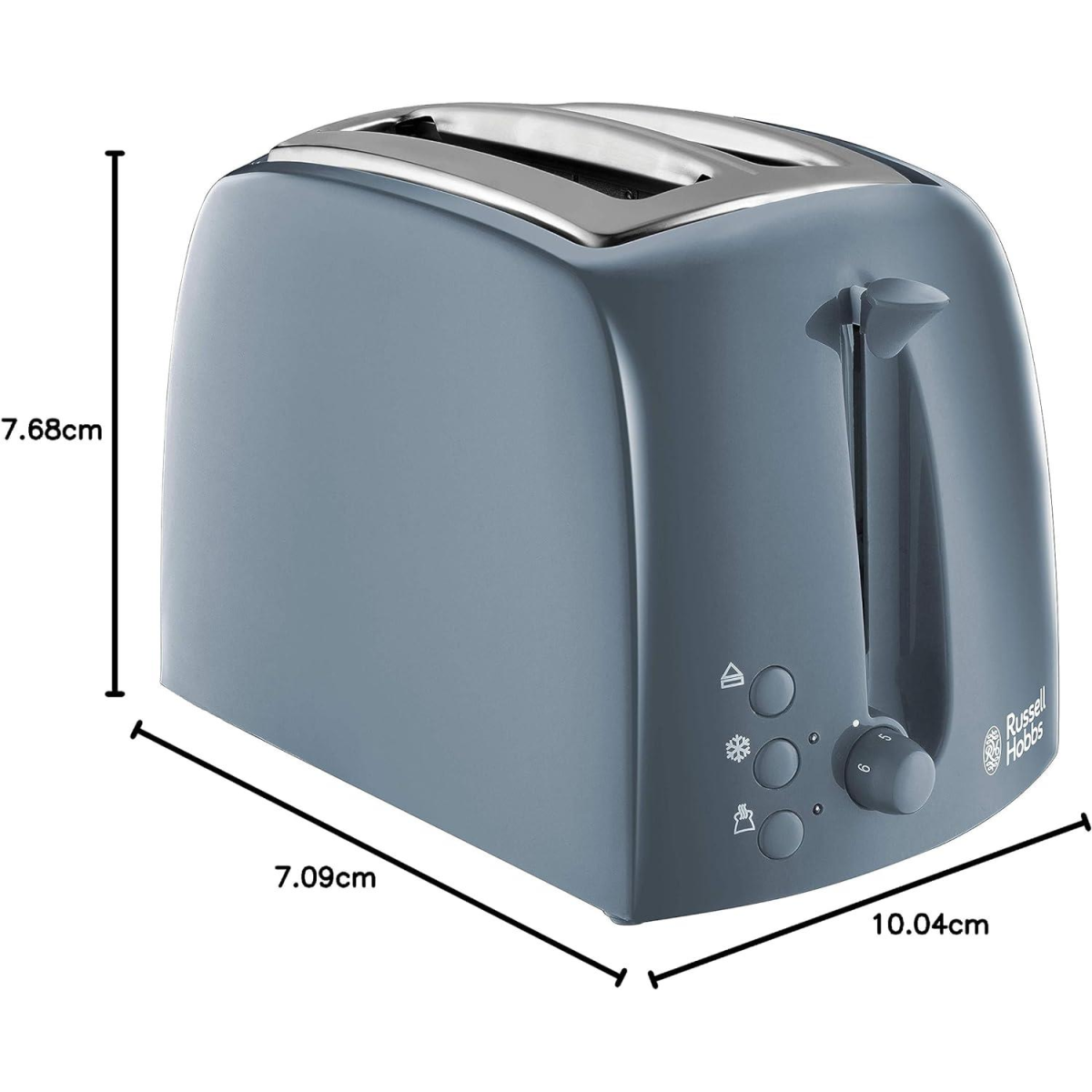 Russell Hobbs Textures 2-Slice Toaster 850 W, Grey 21644