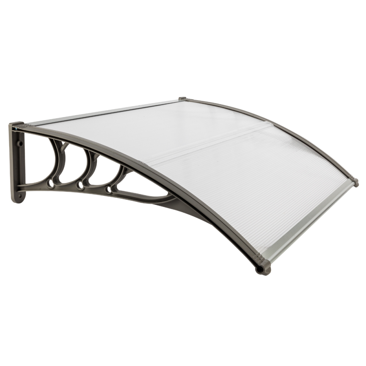 HT-100 x 80 Household Application Door & Window Rain Cover Eaves Canopy White & Gray Bracket