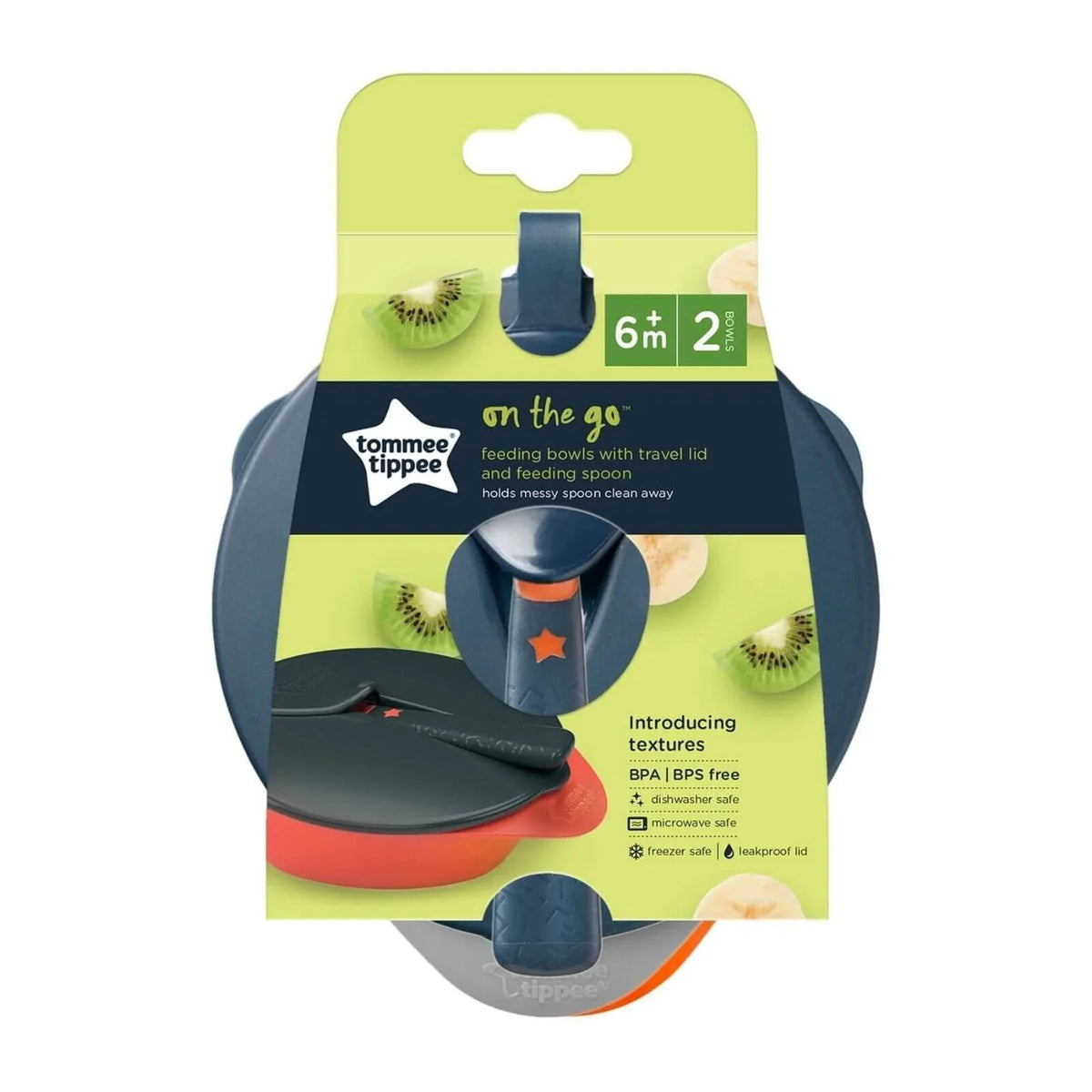 Tommee Tippee 2 Feeding Bowls with Spoon & Lid