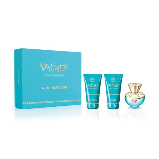 Versace Pour Femme Dylan Turquoise Gift Set 50ml EDT + 50ml Bath & Shower Gel + 50ml Body Gel