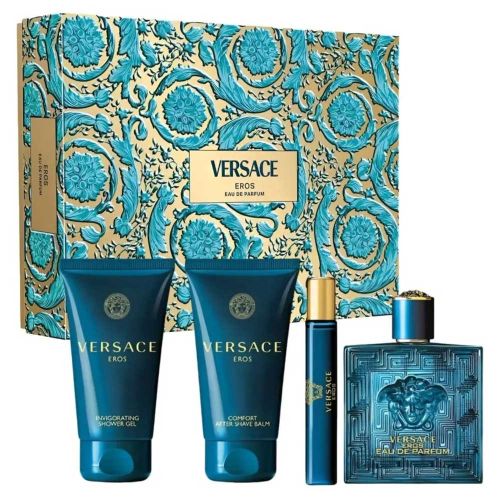 Versace Eros Gift Set 100ml EDP + 75ml Shower Gel + 75ml Aftershave Balm + 10ml EDP
