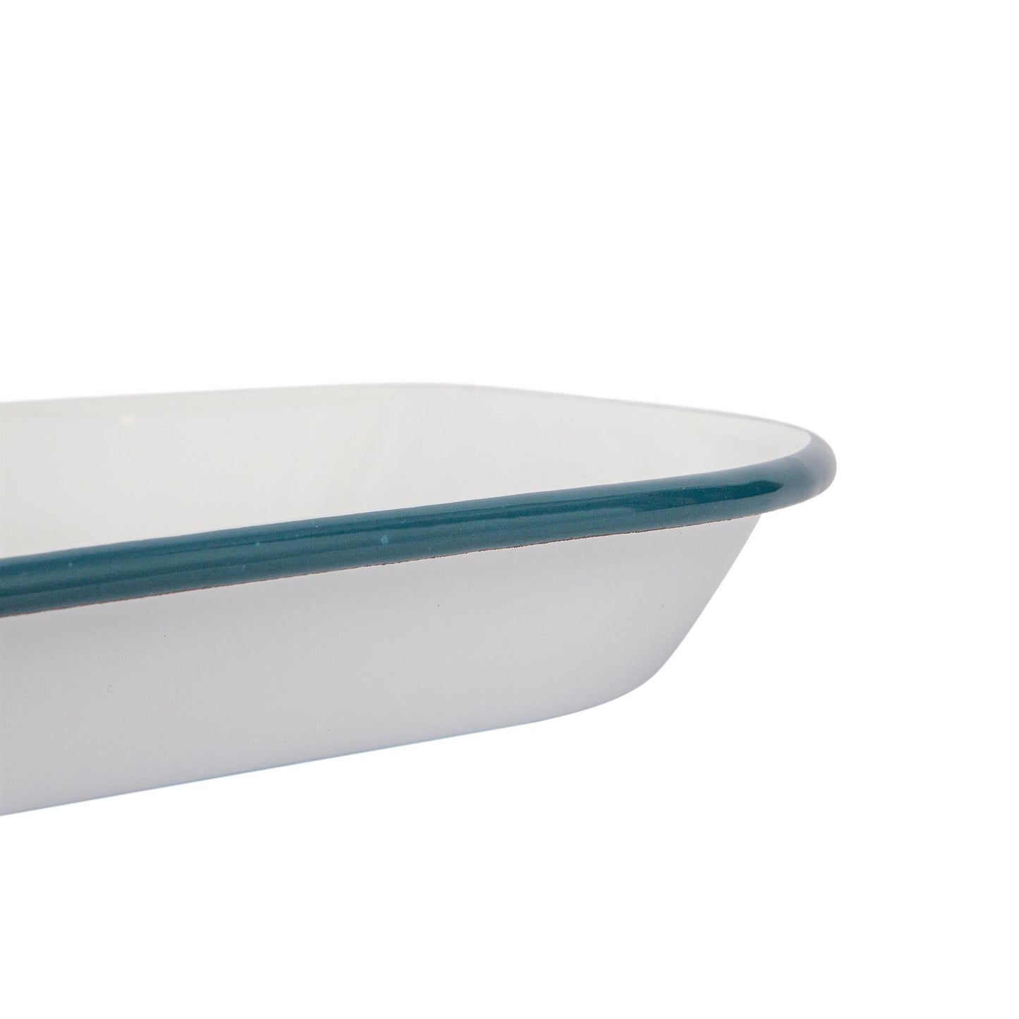 24.5cm x 24.5cm White Square Enamel Baking Tray
