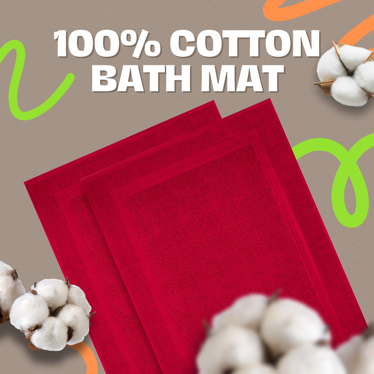 Infinitee Xclusives Cotton Bath Mat (86 x 55 cm) - Bathroom Mat - 2-Pack