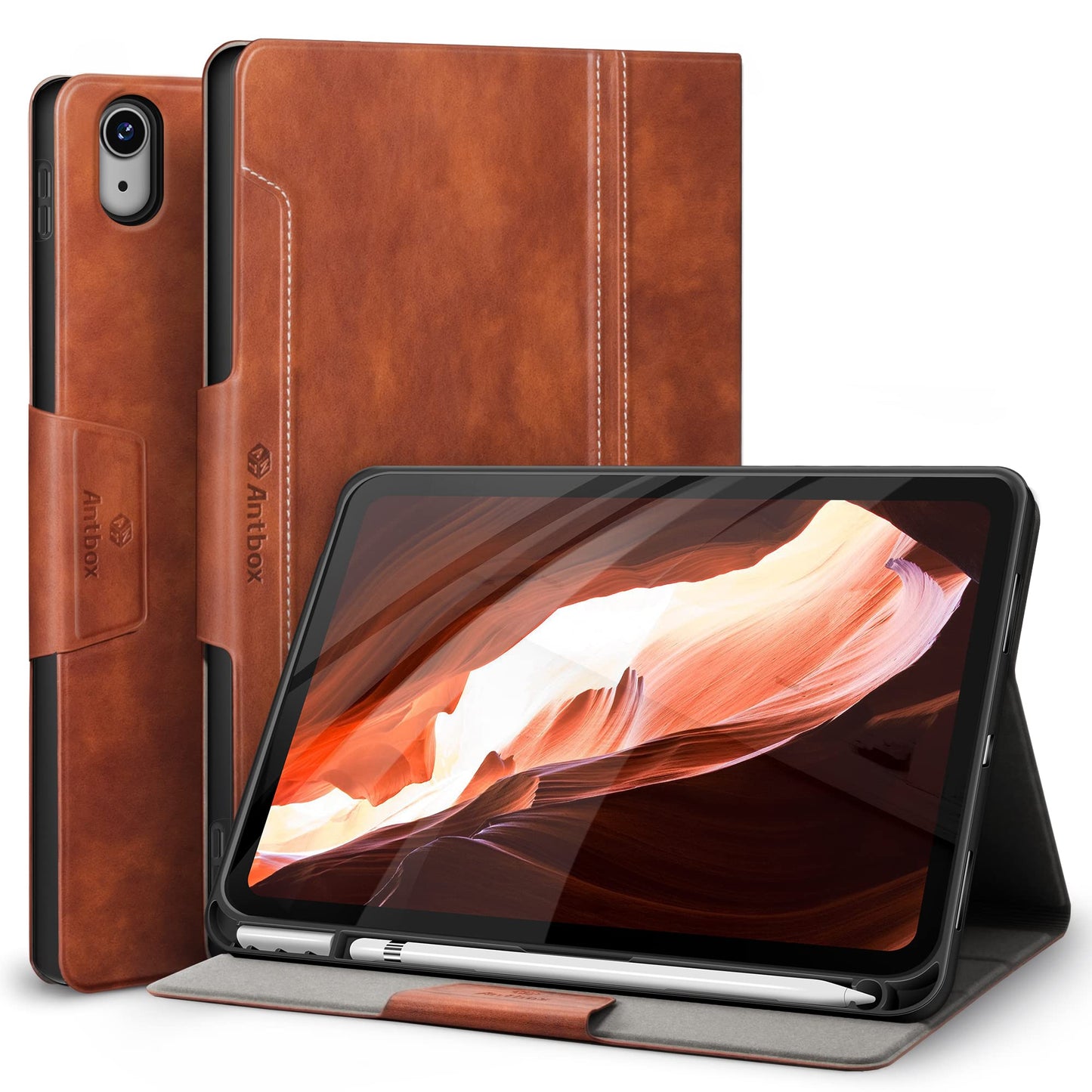 Antbox Case for iPad (A16) 11th Generation 11'' 2025/ iPad 10th Generation 10.9'' 2022 with Built-in Pencil Holder Auto Sleep/Wake Function PU Leather