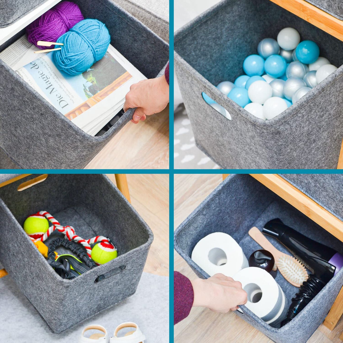 2 Cube Storage Boxes 33x33x33 - Compatible with IKEA Kallax Foldable Shelf Cubes