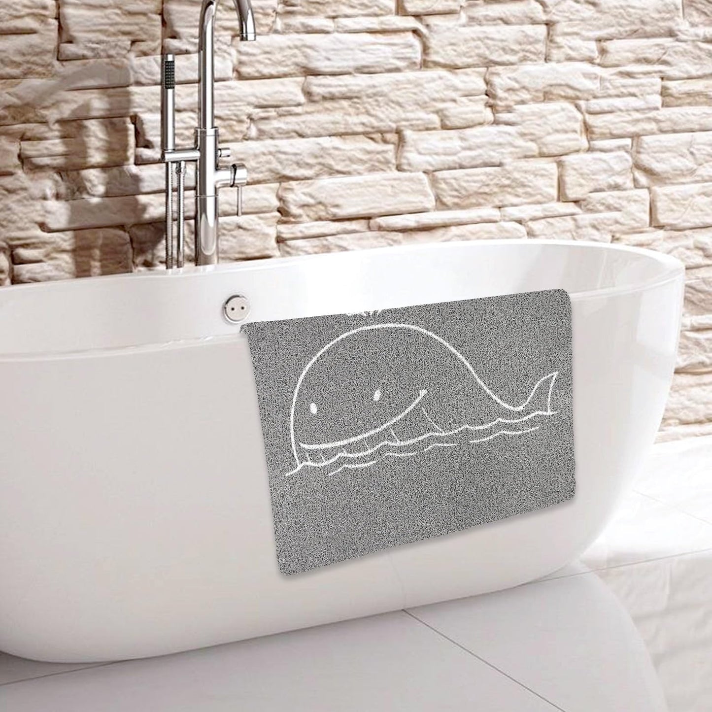 Loofah Shower Mat 60x80 cm, Bath Mat Non Slip, Shower Mats Non Slip Anti Mould, Bath Mats for Inside Shower, Soft PVC Bath Mat for Elderly, Quick Dry