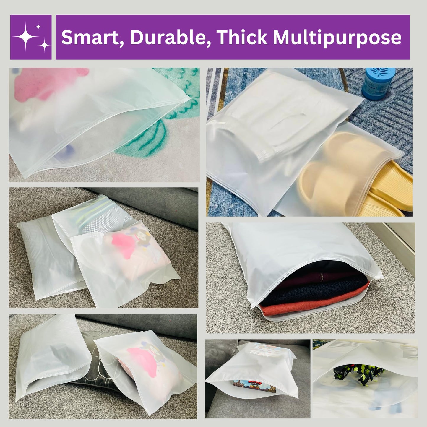 Moth Free Store & Protect Clothes Bags Ziplock Bags for Storage Hospital Maternity School Trips Wardrobe Waterproof Camping Travel Holidays Organiser