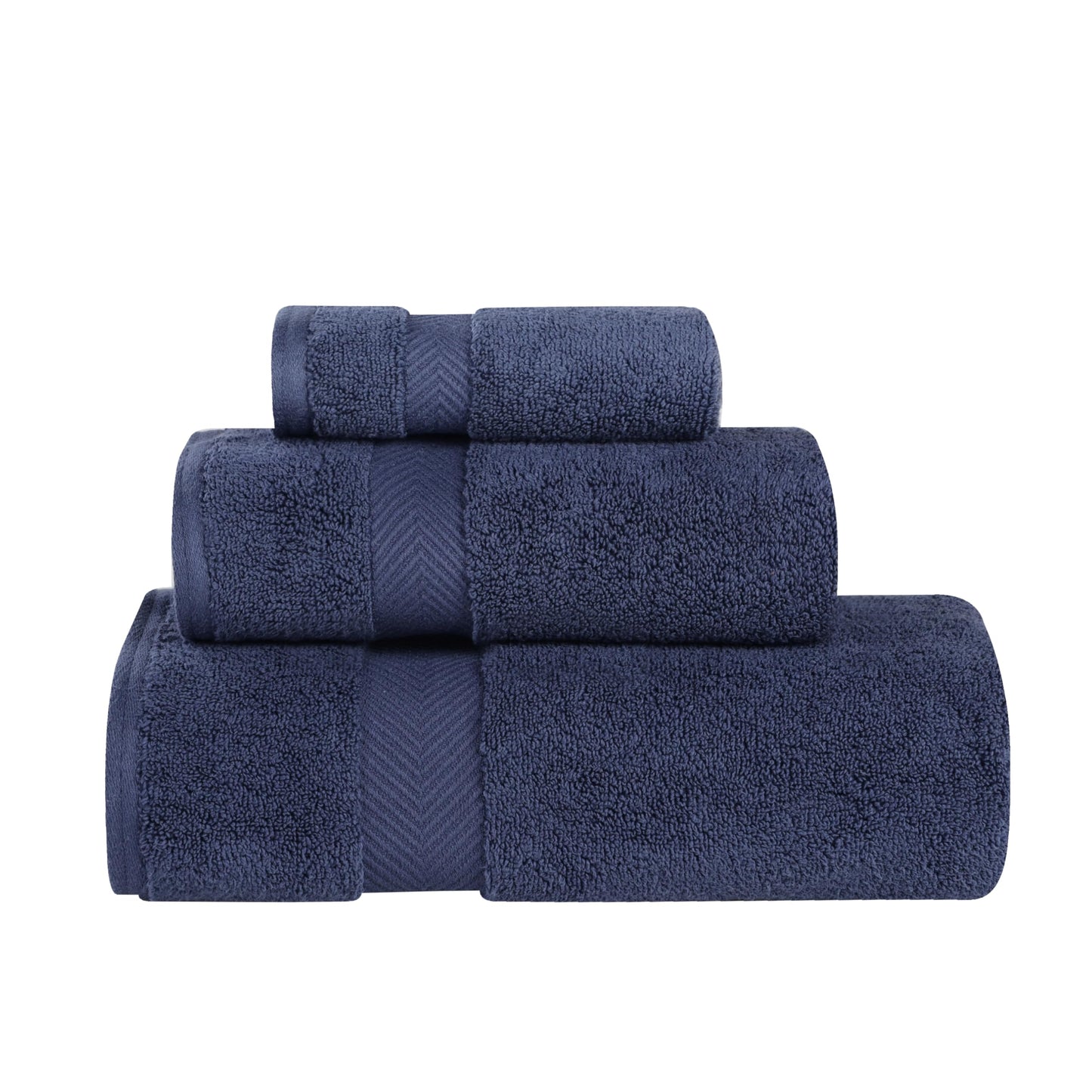 Superior Collection 100% Zero Twist Cotton Super Soft and Absorbent 3-Piece Towel Set, Midnight