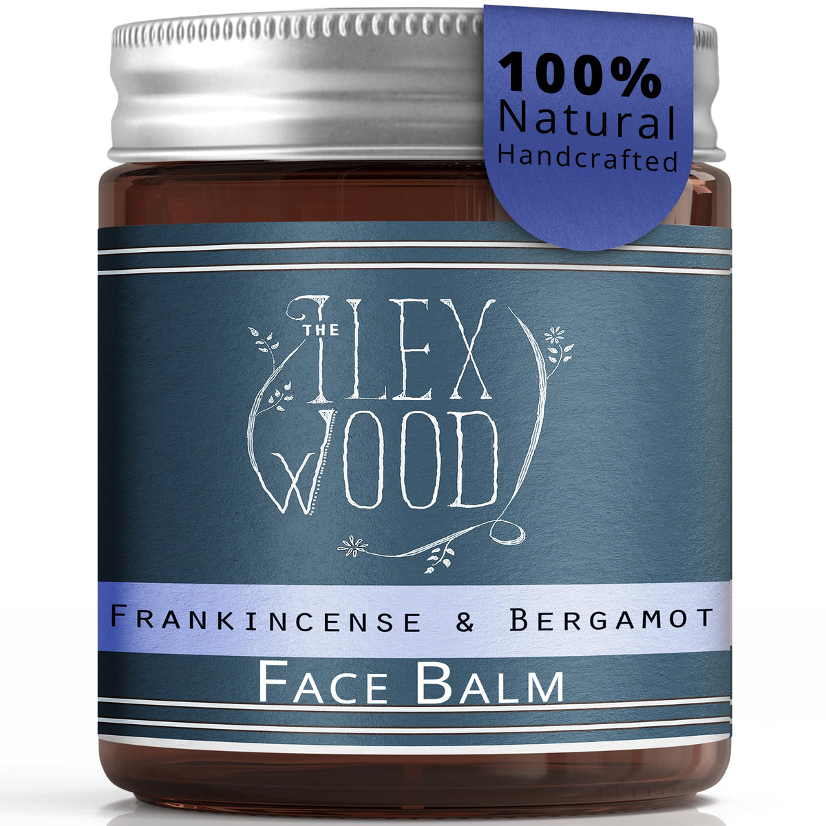 The Ilex Wood - Frankincense and Bergamot Face Balm - 100% Natural, Handmade, Vegan, Moisturising, Anti Ageing, Wrinkle and Line Reducing Ingredients,