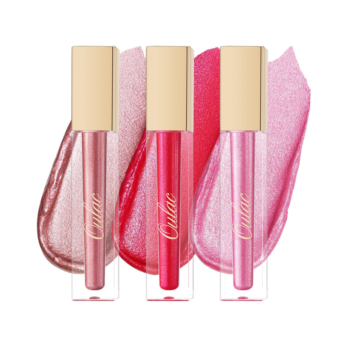 Oulac Metallic Diamond Lip Gloss Set ? Waterproof & Transfer-Proof Liquid Lipstick & Eyeshadow, Long Lasting with High Shine Finish, Vegan & Clean