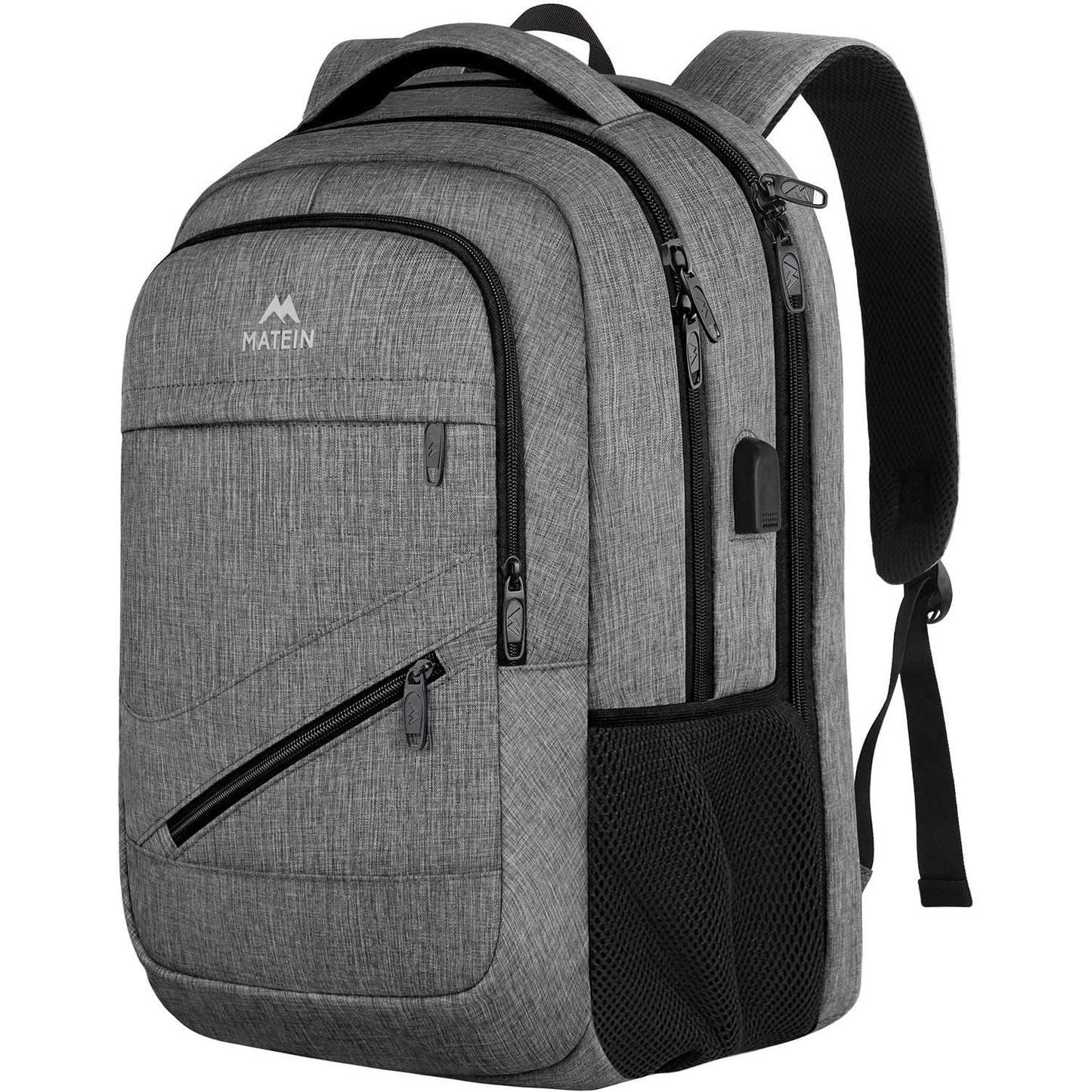 MATEIN Laptop Backpack, 17 Inch College Backpack for High School, Large Travel Rucksack Water Resistant Laptop Bag Business Work with USB Charger