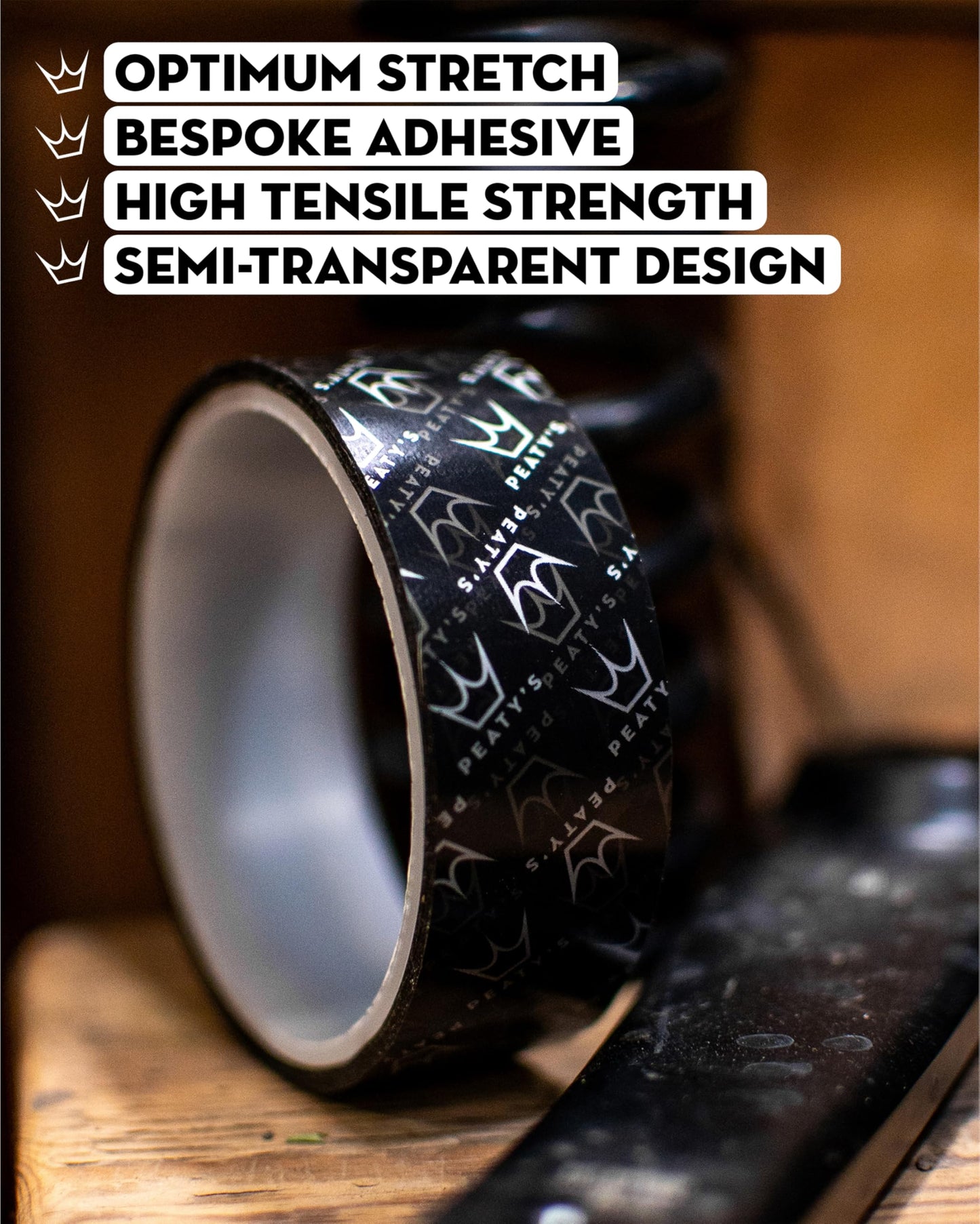 Peaty's Tubeless Wheel Conversion Kit - Enduro & DH (Wide) - 35mm Tape / 42mm Valves / 2x 120ml Holeshot Biofibre Sealant Pouch, Black