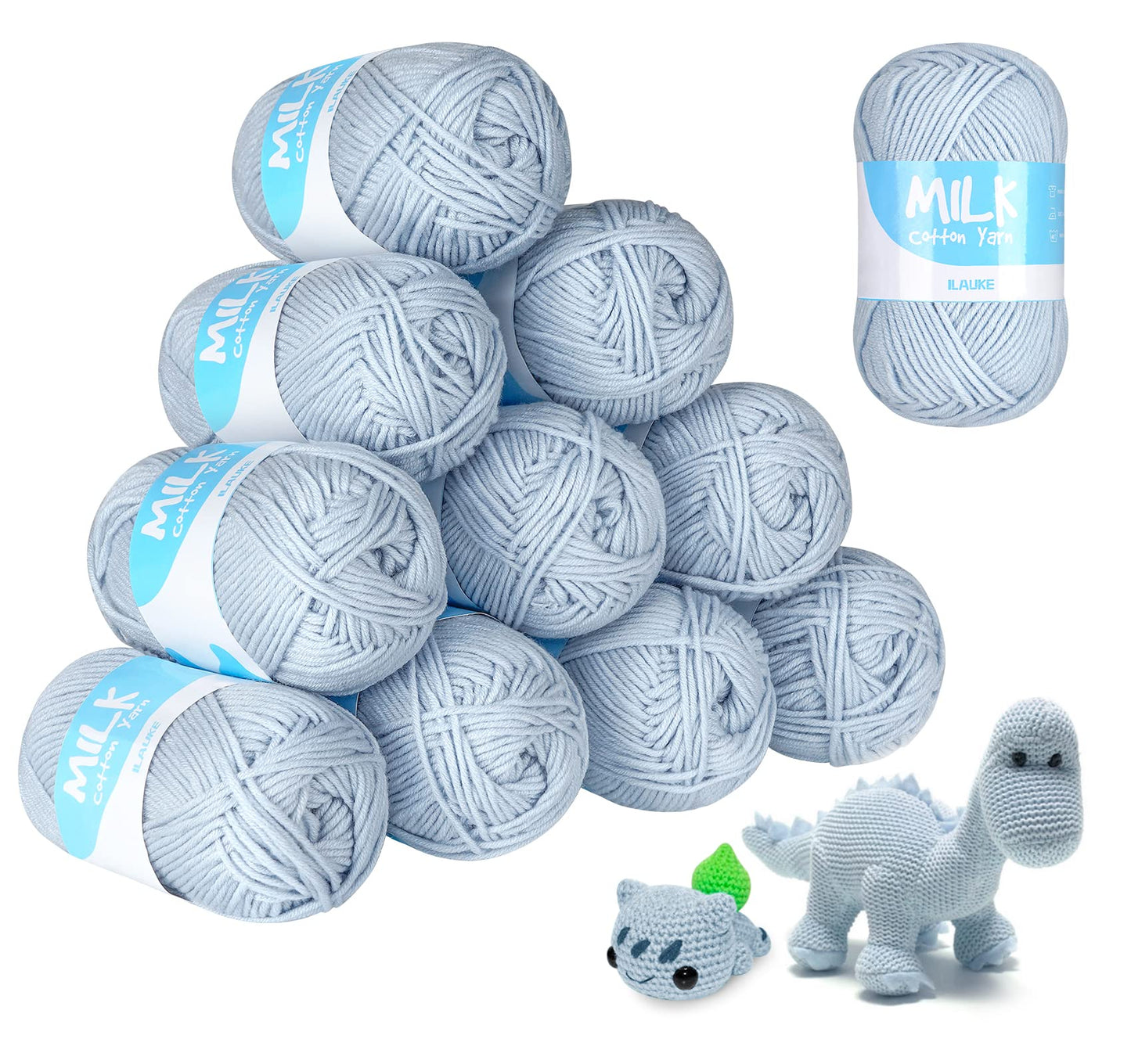 12 Pack Double Knitting Yarn, ilauke Acrylic Crochet Yarn for Knitting, 50g Double Knit Acrylic Wool Super Soft Crochet Yarn for Small Projects