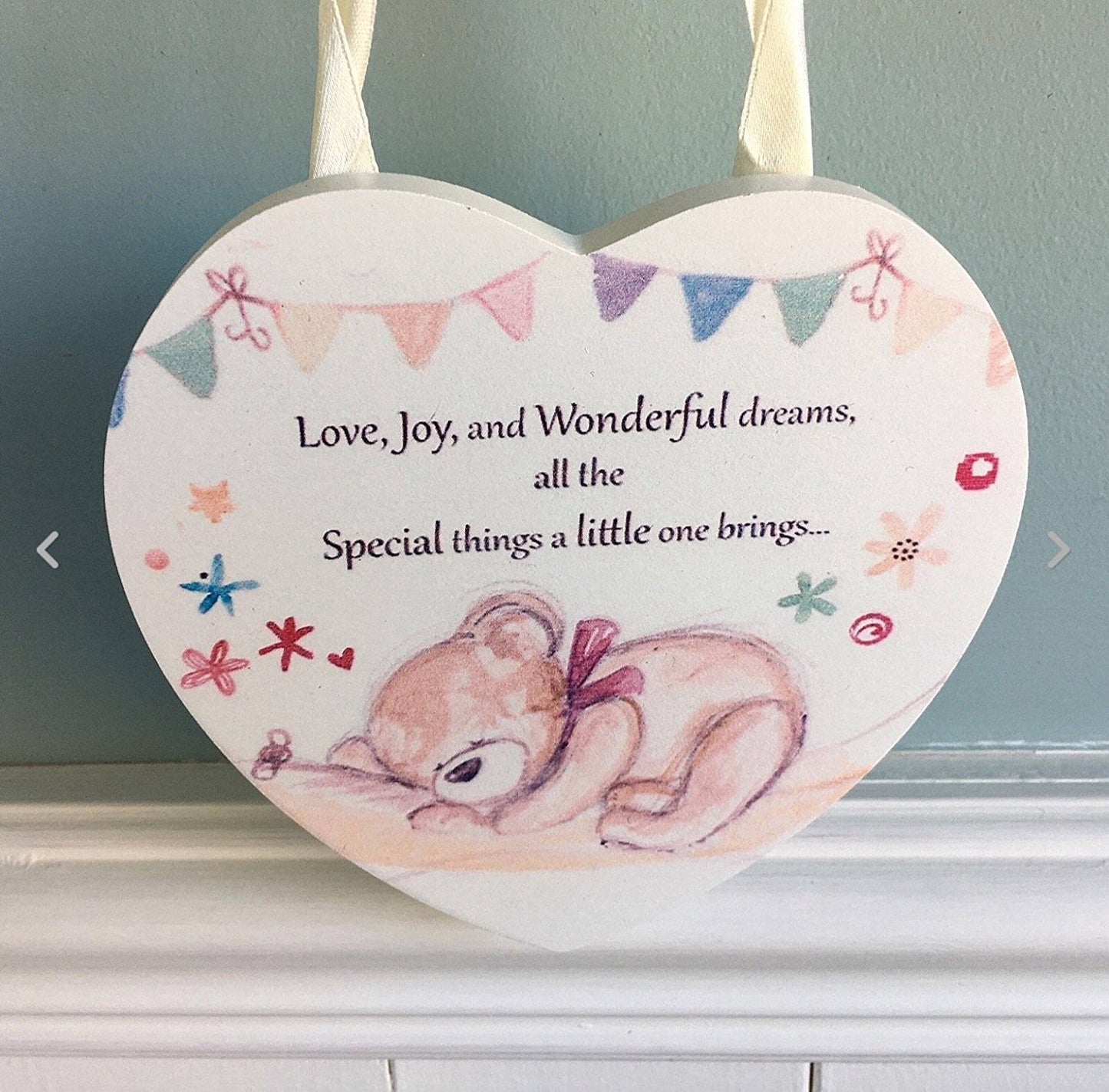 Little Bear Hugs Hanging Plaque