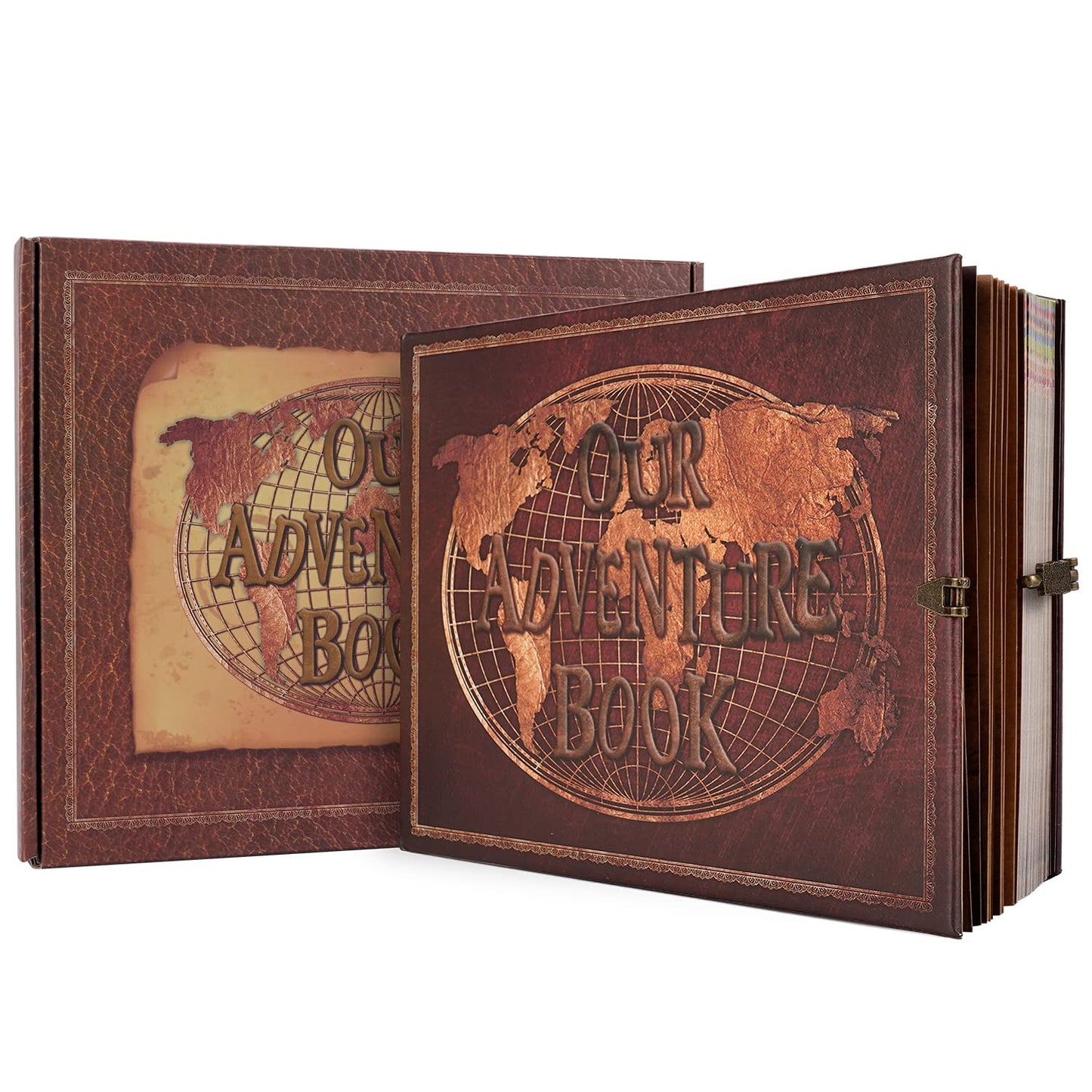 Scrapbook Photo Album, Our Adventure Book Scrapbook with 180 Pages Embossed Words Travel Scrapbook for Anniversary, Christmases, Valentines' gifts,