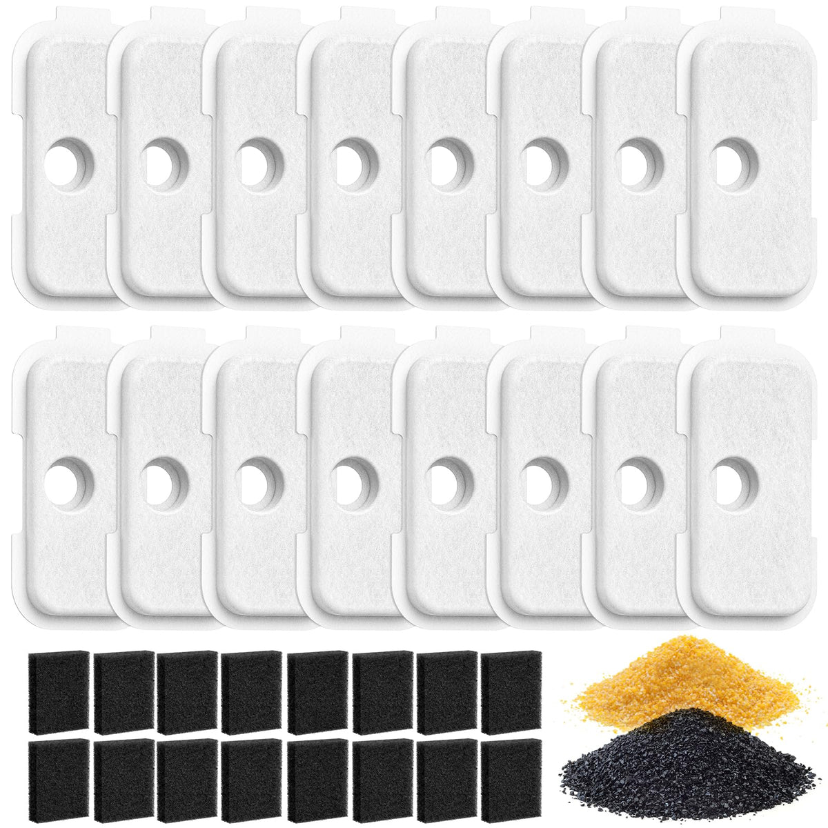 16 Packs Cat Water Fountain Filter for PETLIBRO Dockstream Tomxcute Cat Water Fountain PLWF005 / PLWF105 / PLWF115 / PLWF305