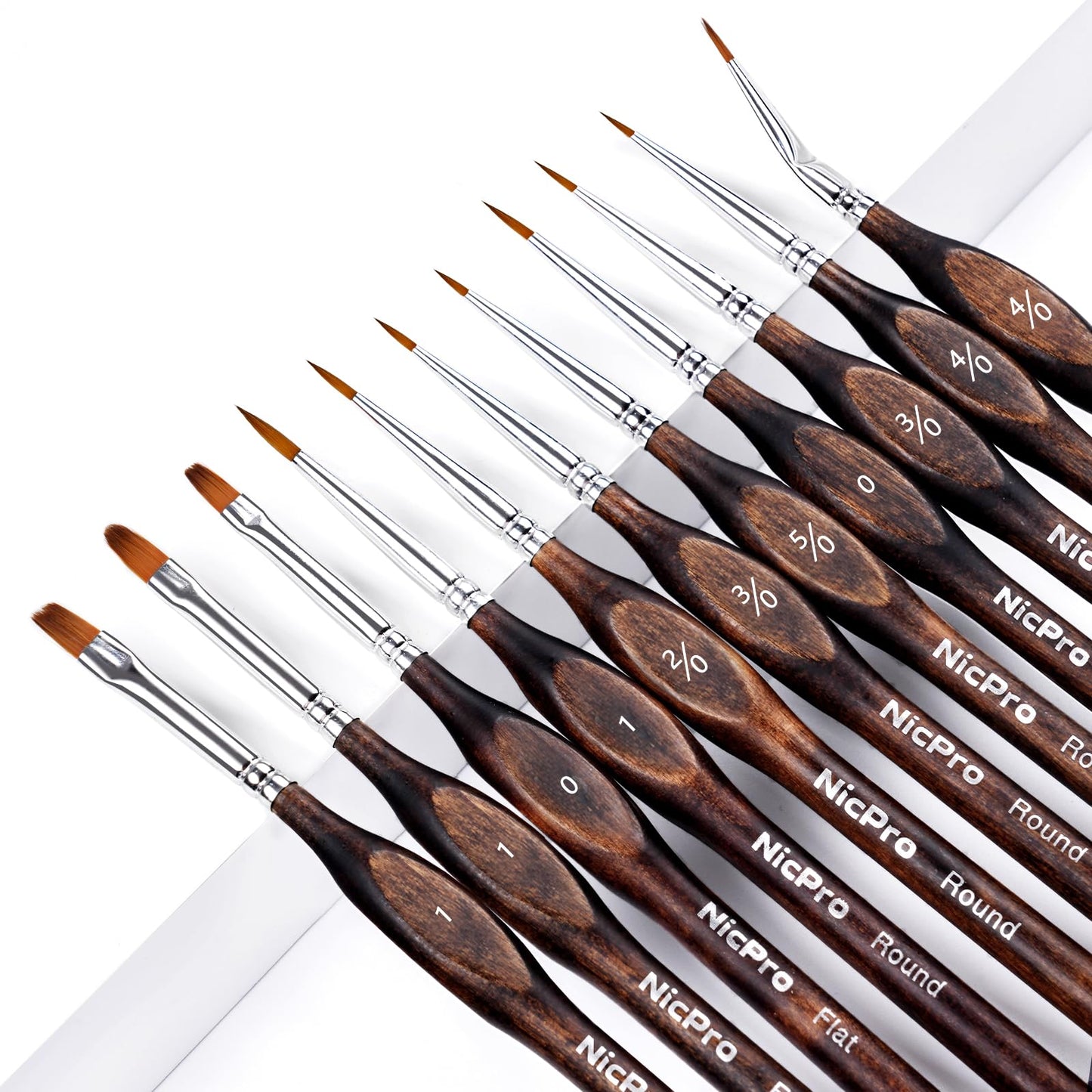 Nicpro 11PCS Miniature Paint Brushes - Model Paint Brush Set for Acrylic Oil Watercolour, Micro Detail Paint Brushes for Model, Miniature, Art