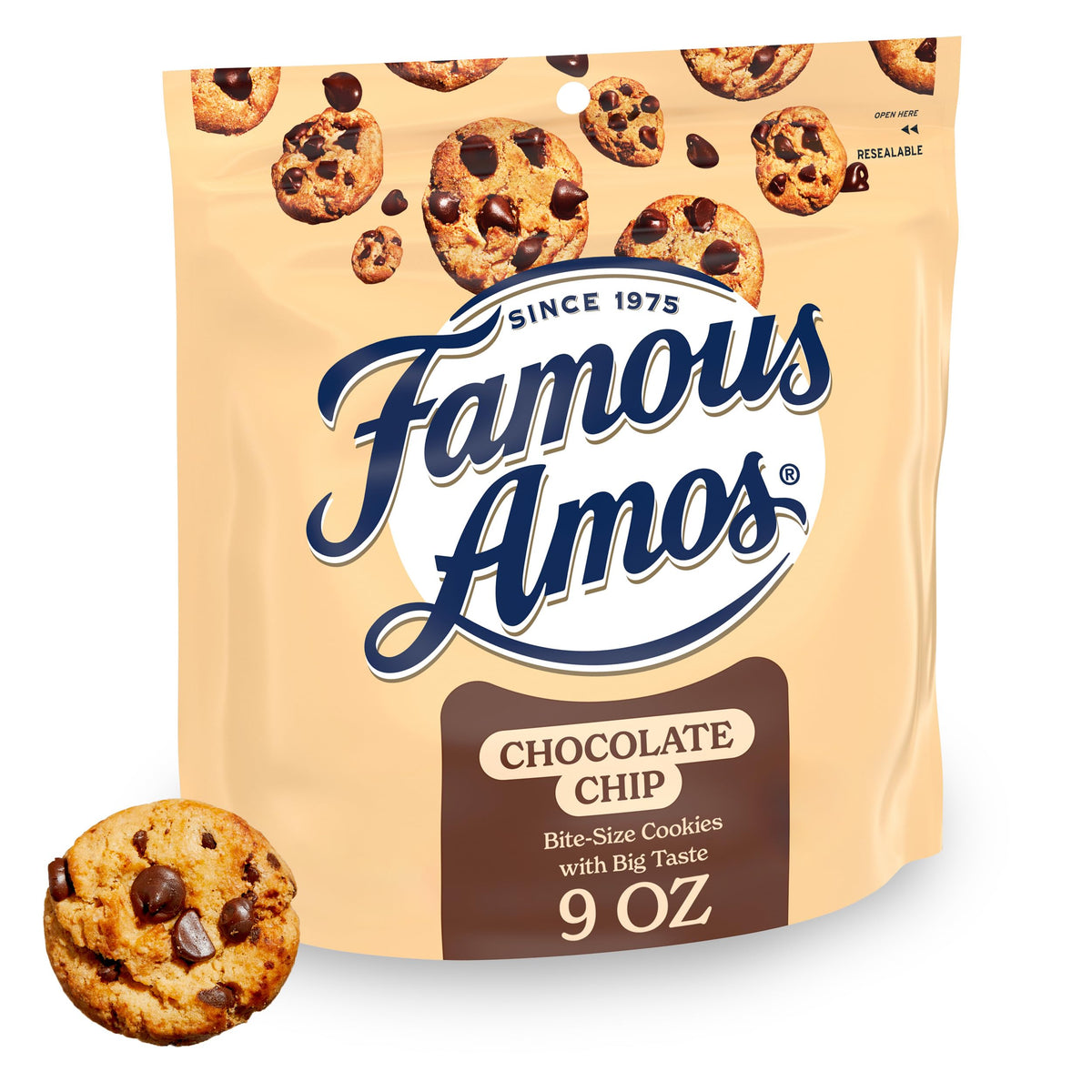 Famous Amos Classic Chocolate Chip Cookies 9oz Bag
