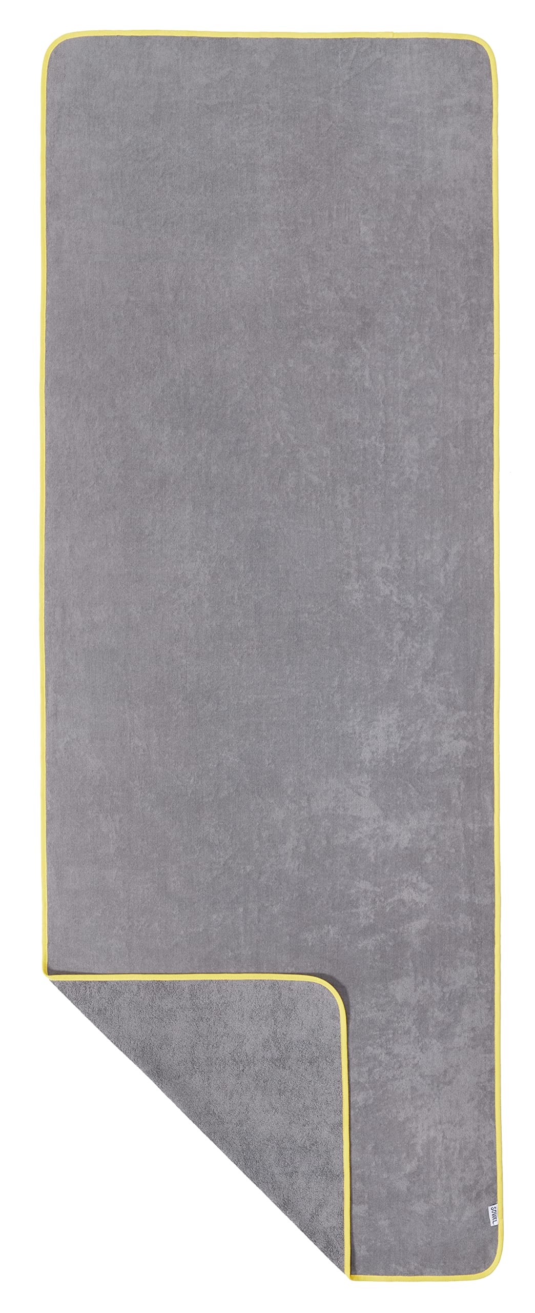 Sowel? Beach Towel Large, 100% Organic Cotton, XL Sauna Towel, 220 x 80 cm, Grey/Yellow