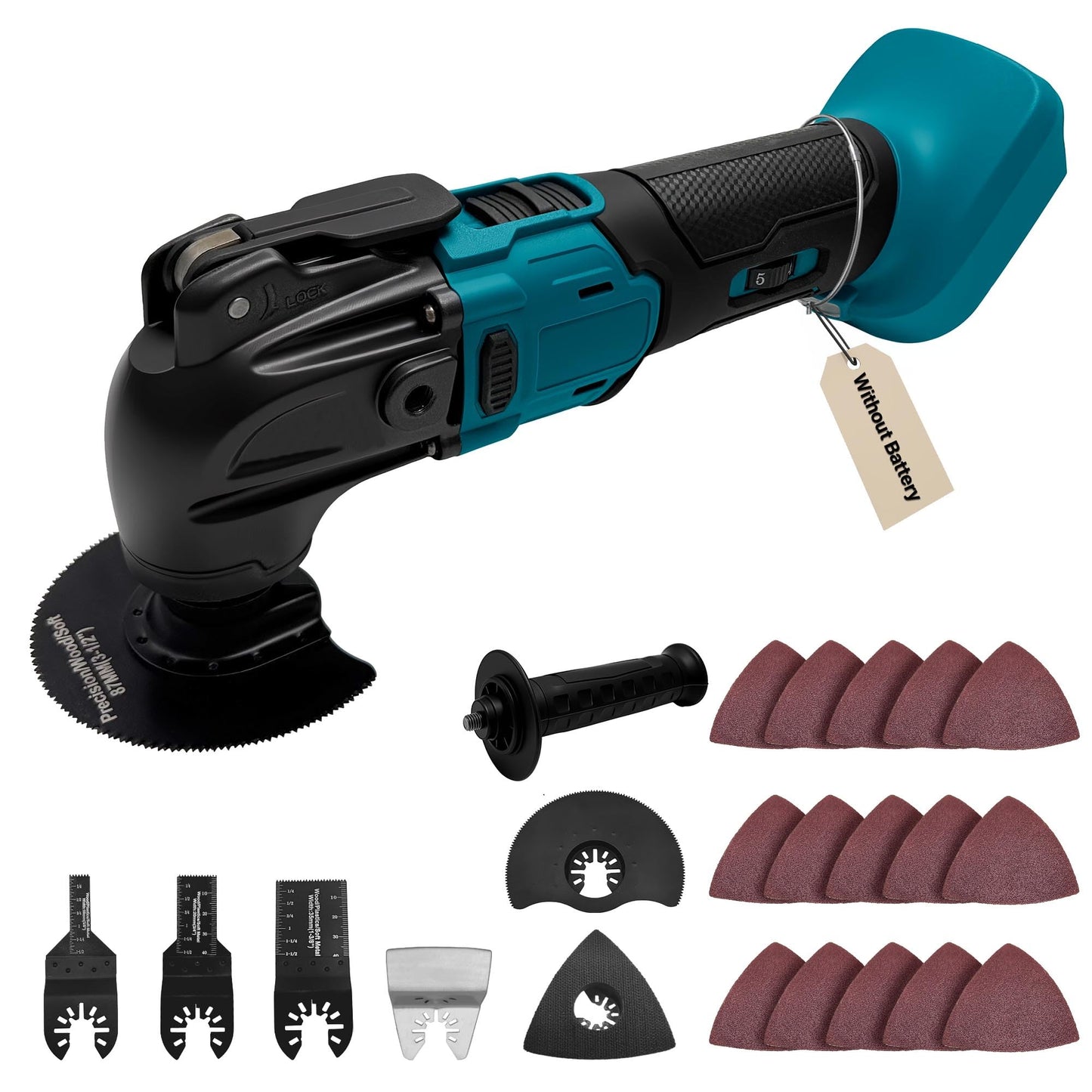 Oscillating Multi Tools for Makita 18V Battery, Multi-Use Cutting and Sanding Tool, 4?Oscillation Angle, 6 Variable Speeds, Quick-fit Blade Design