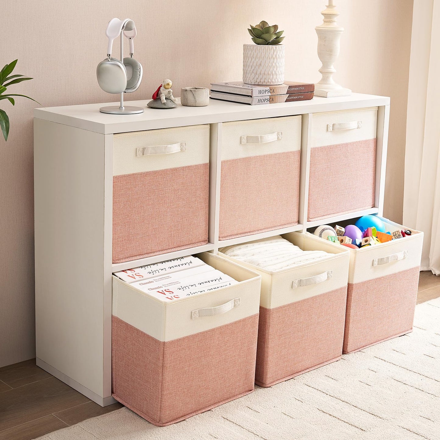 Mangata Cube Storage Boxes 33x33x33 cm, Large Fabric storage baskets for Storage Cube Units, Clothes Bins, Baskets, Chests,Toys