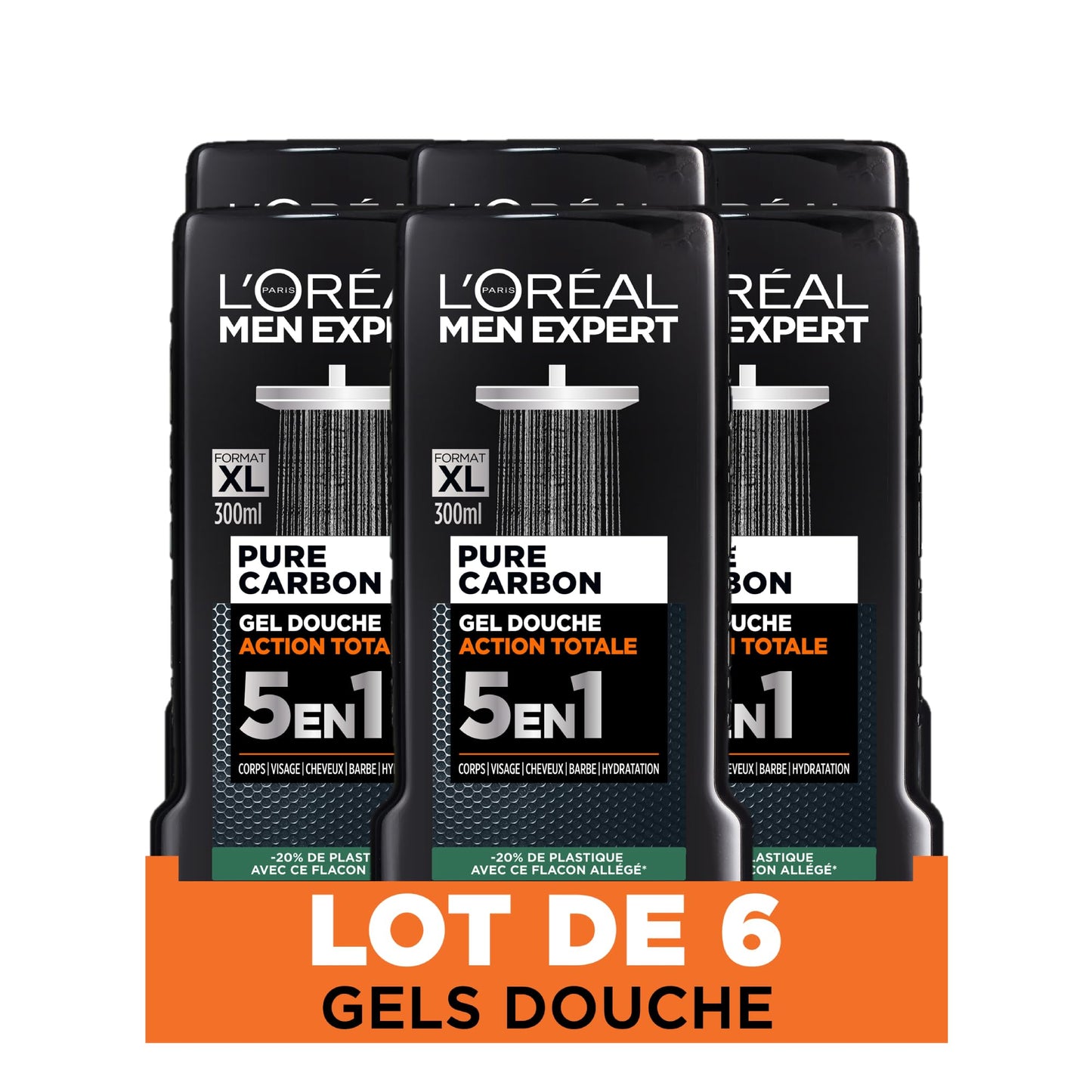 L'Or?al Paris Men Expert Total Clean 5-in-1 Shower Gel for Men 6 Packs of 6